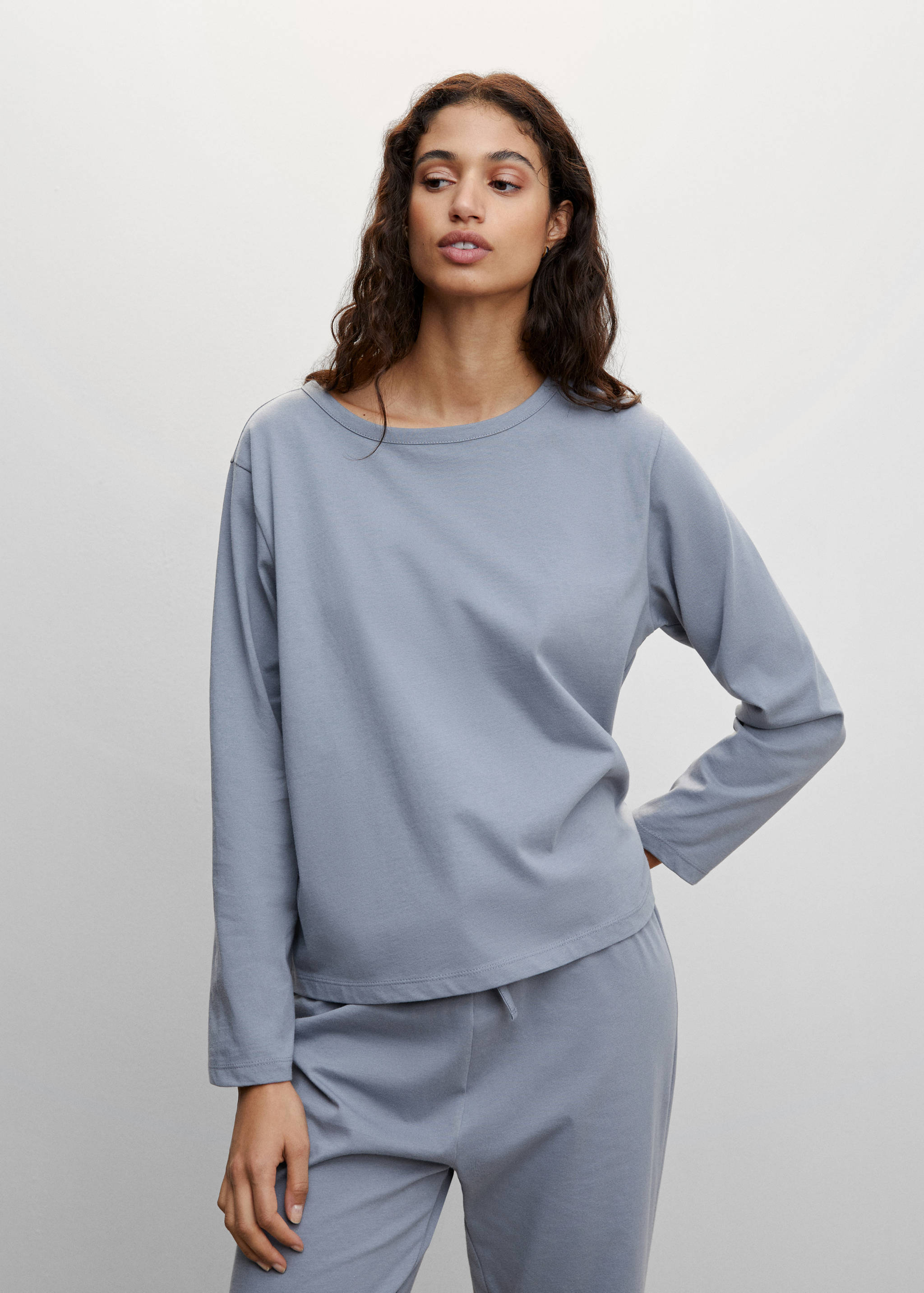 Rounded neck cotton t-shirt - Medium plane