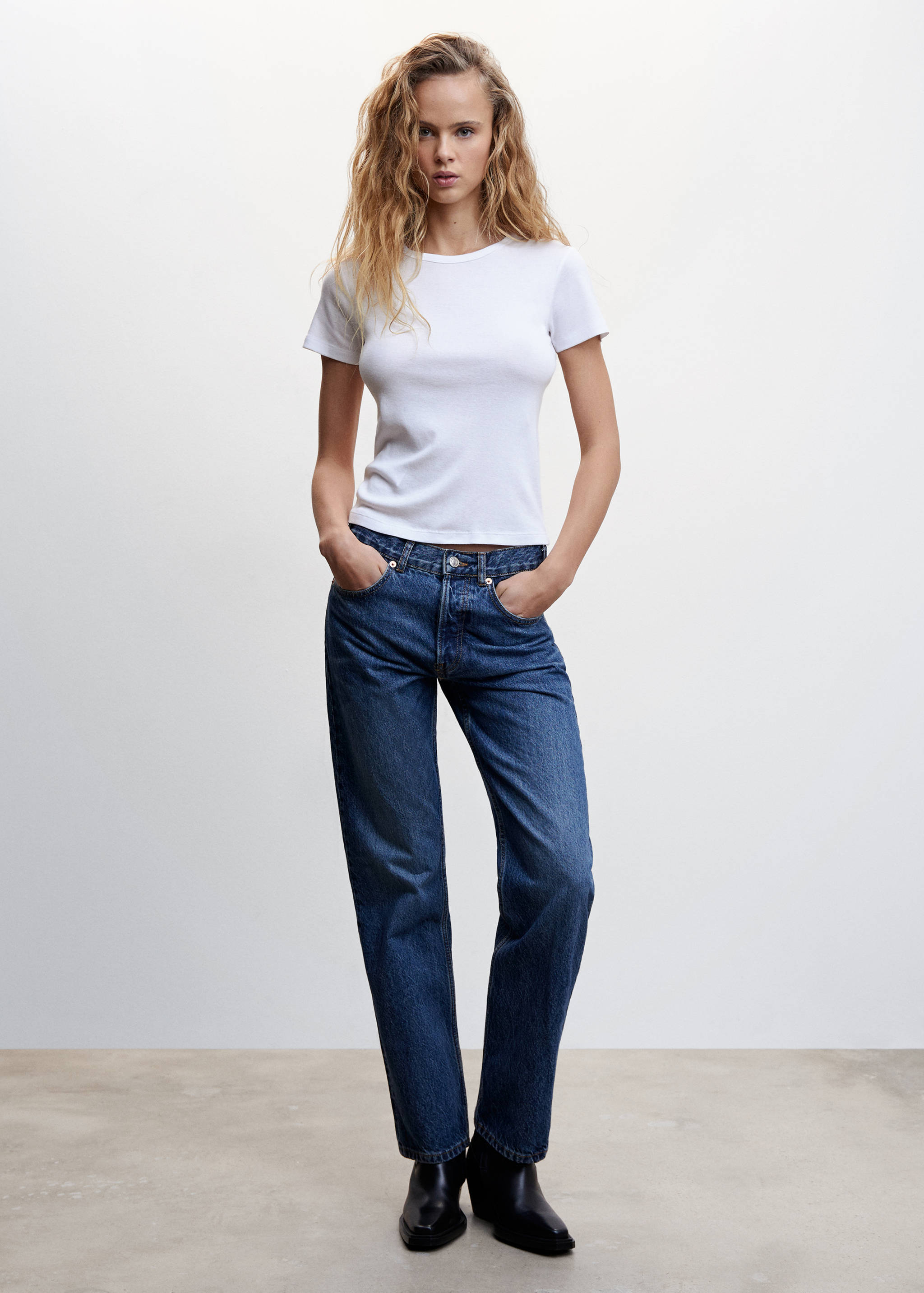 Rounded neck cotton t-shirt - General plane