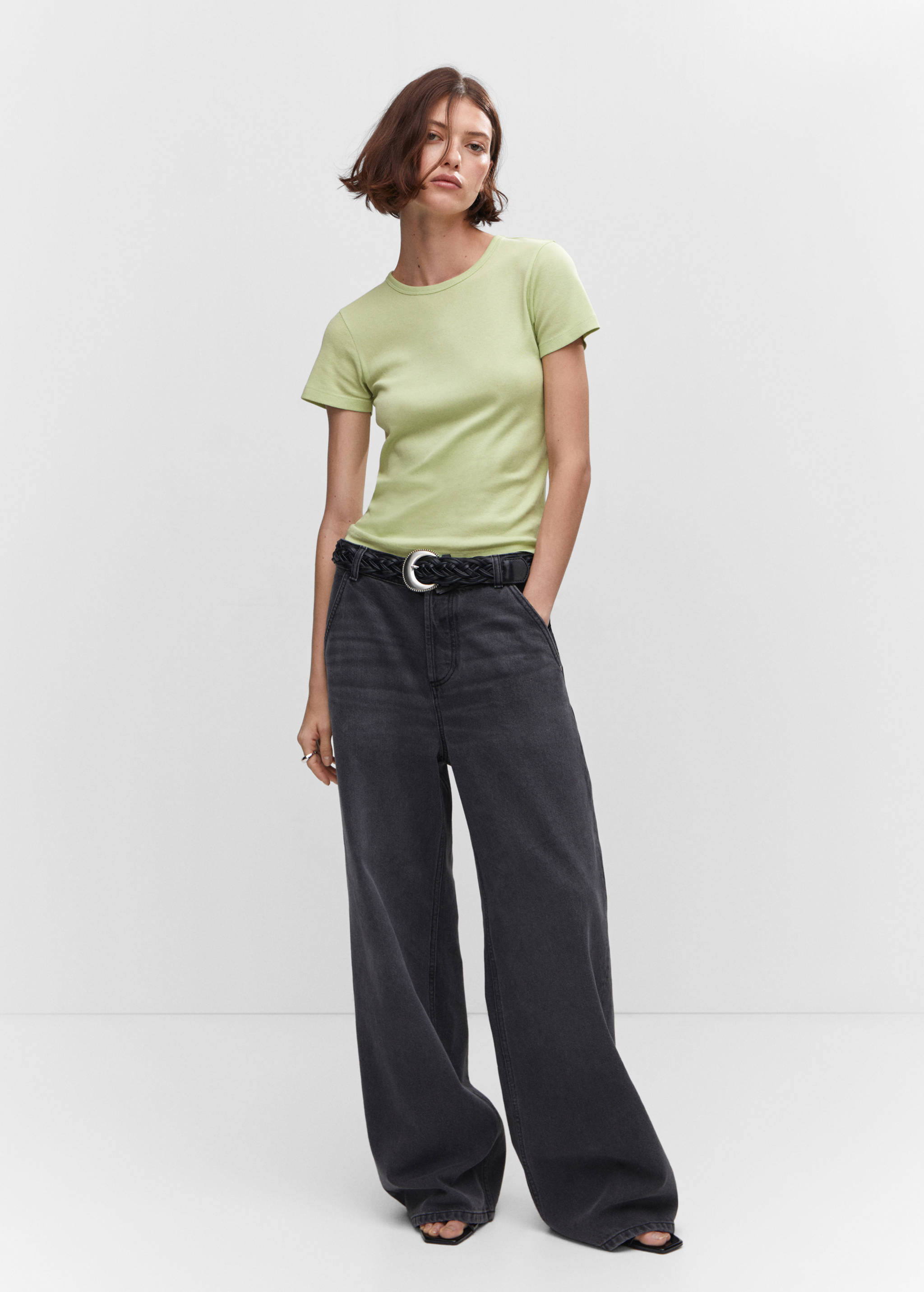 Rounded neck cotton t-shirt - General plane