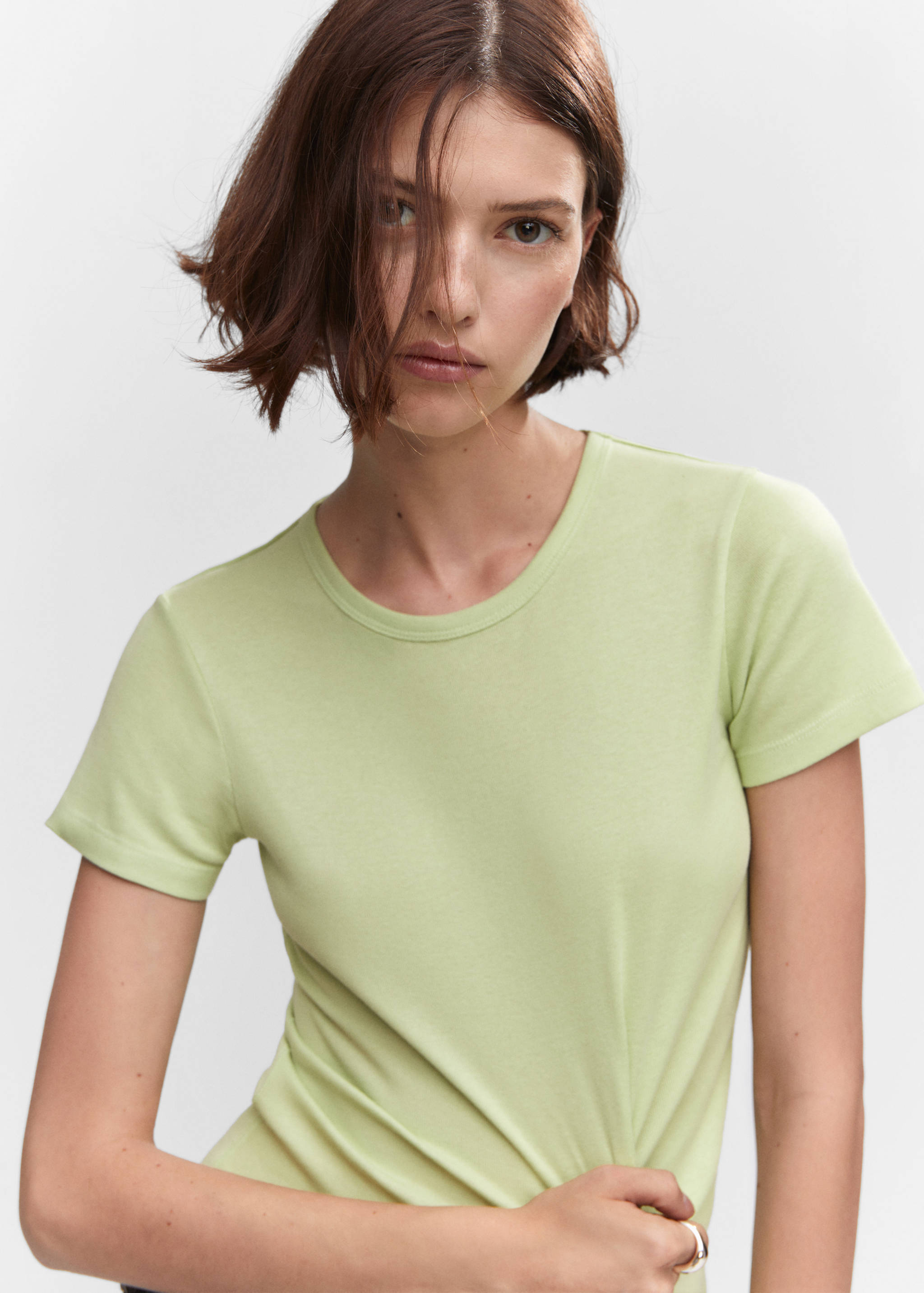 Rounded neck cotton t-shirt - Details of the article 1