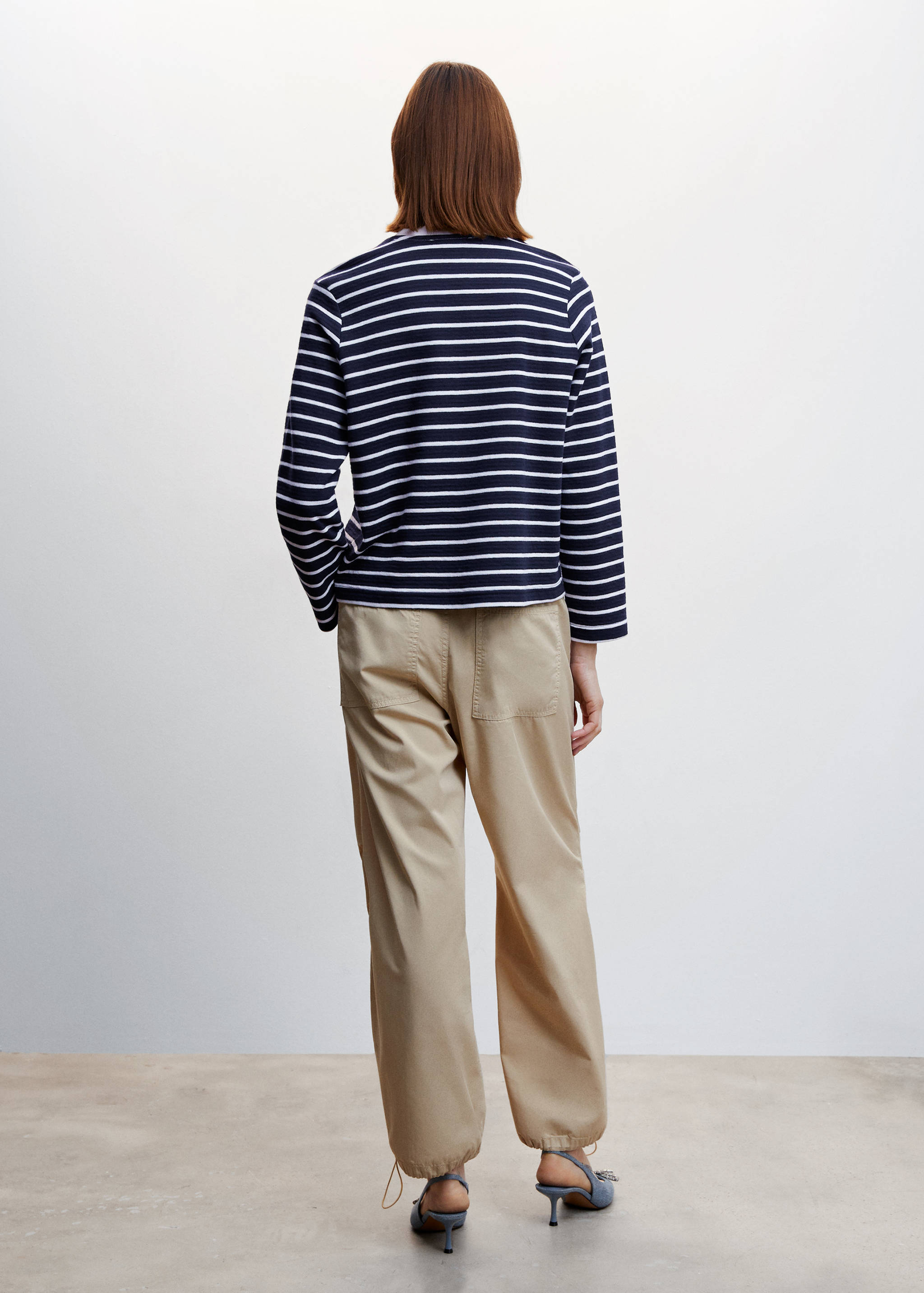 Striped cotton T-shirt - Reverse of the article