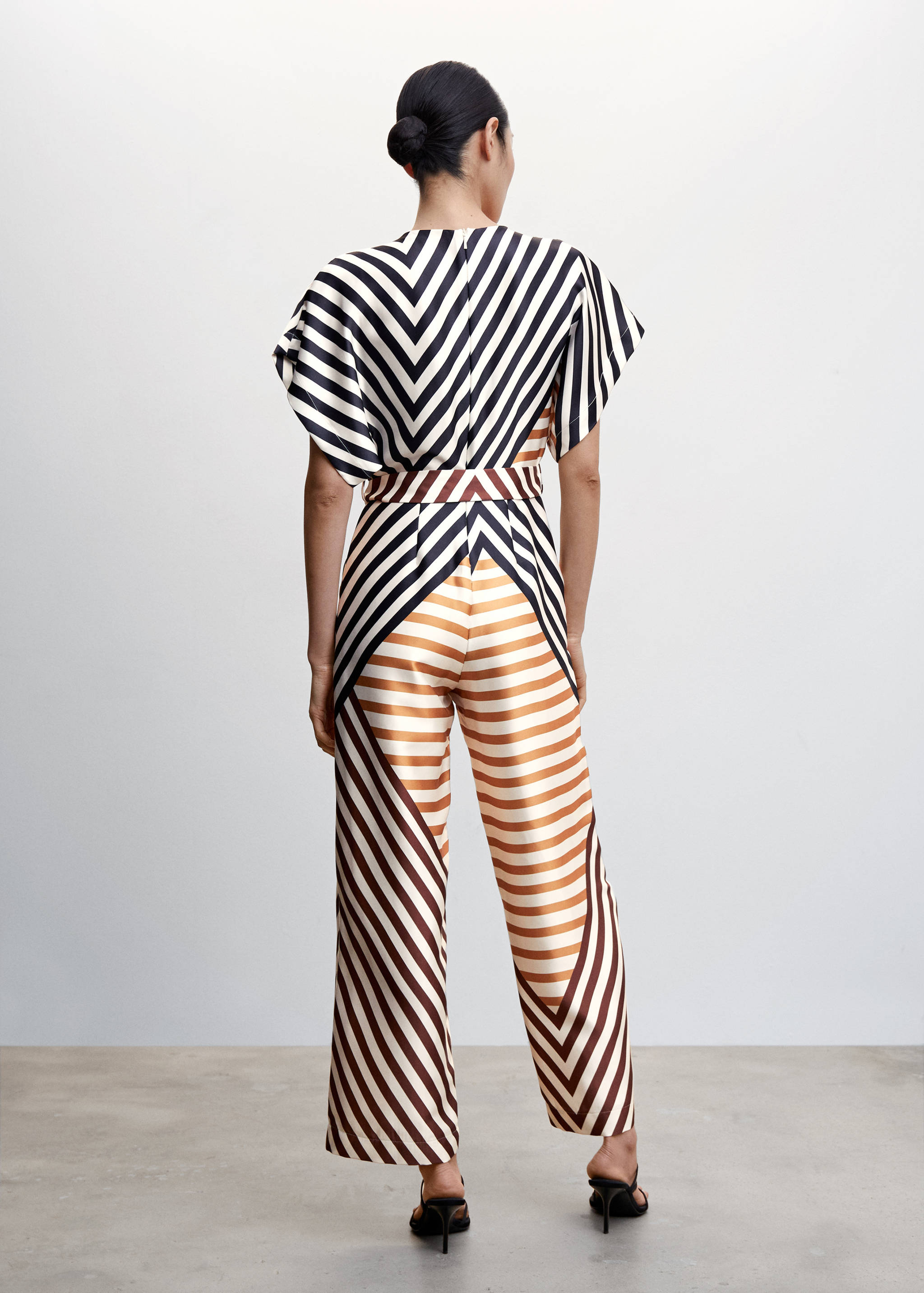 Striped satin jumpsuit - Reverse of the article