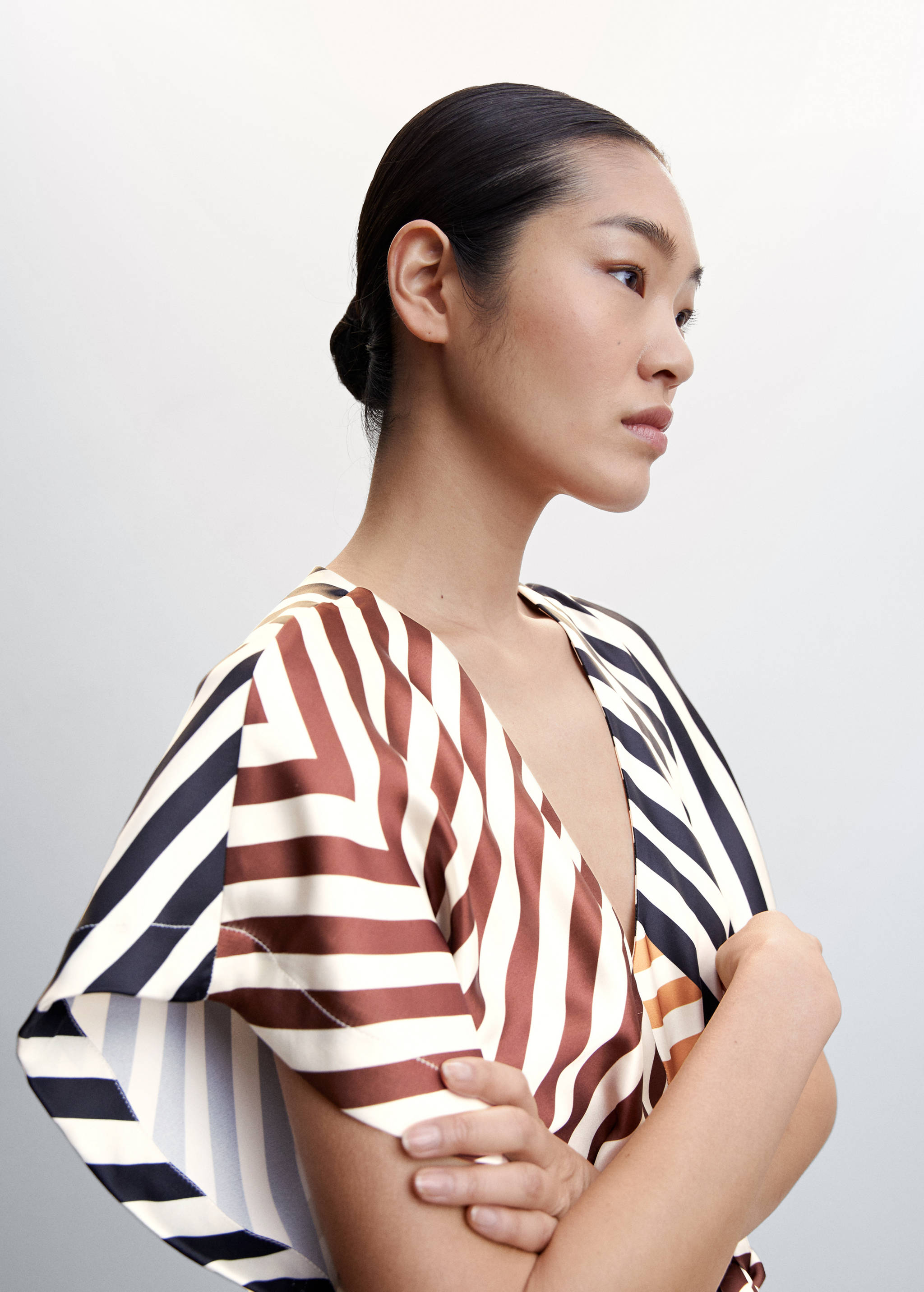 Striped satin jumpsuit - Details of the article 1