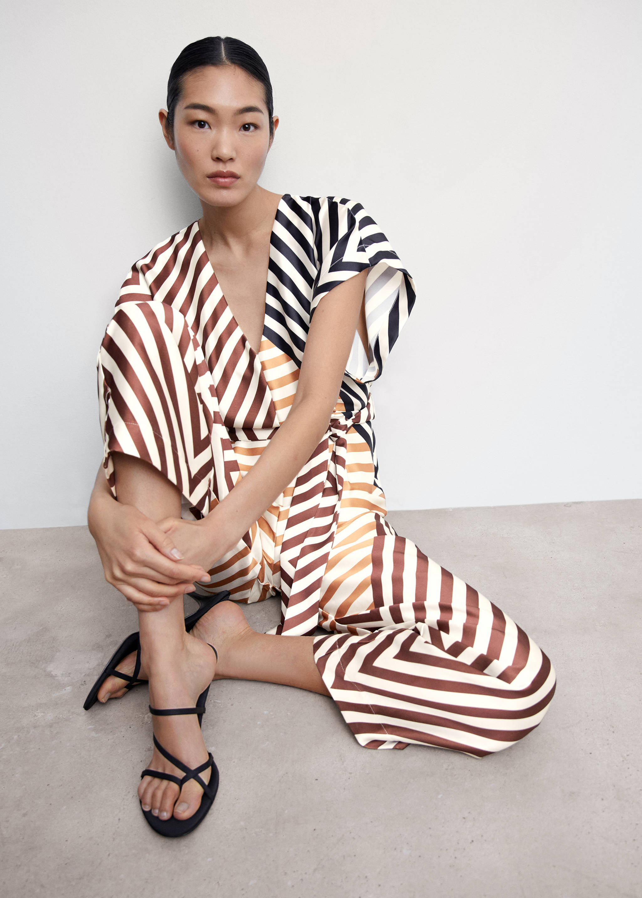 Striped satin jumpsuit - Details of the article 2