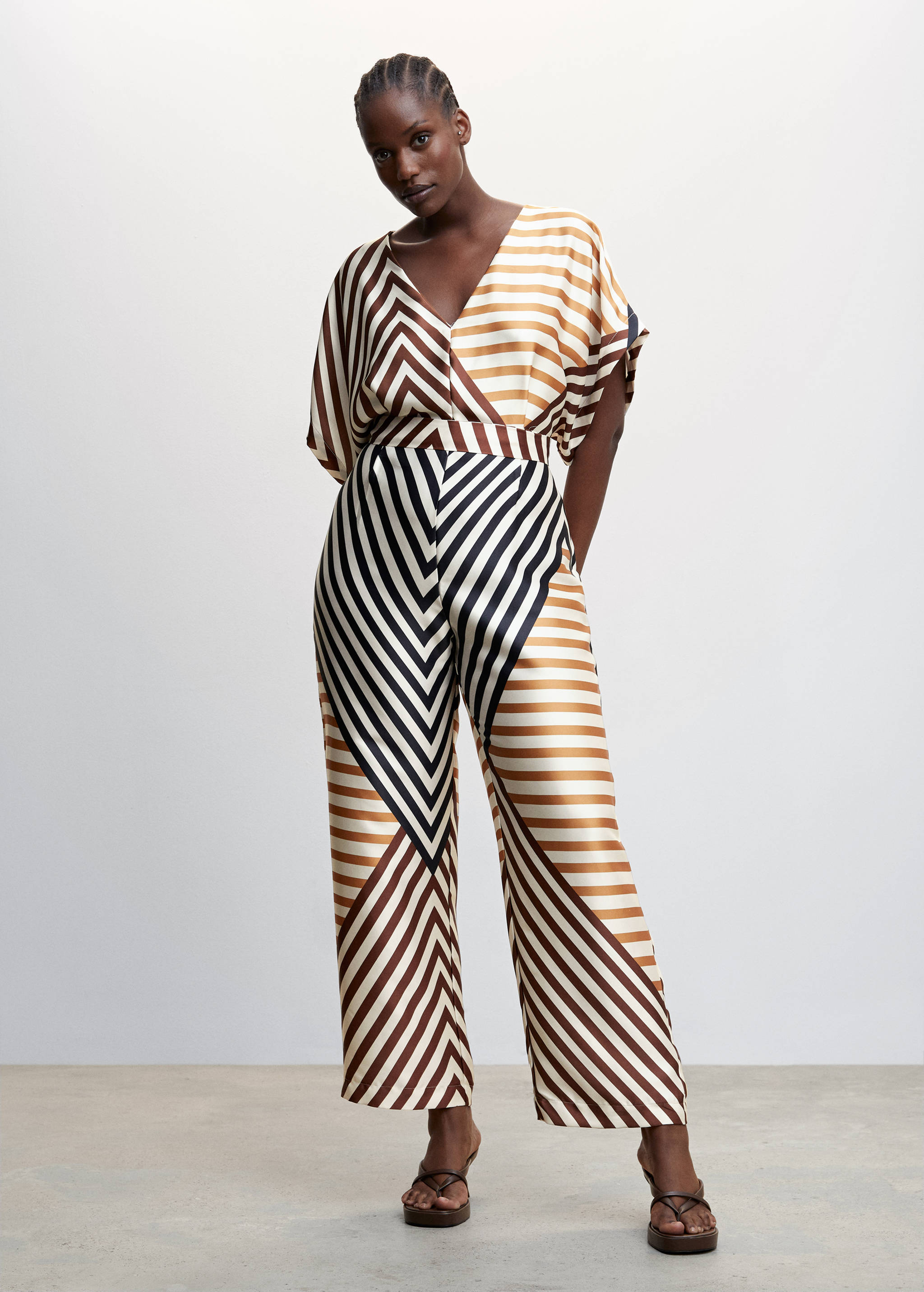 Striped satin jumpsuit - Details of the article 3