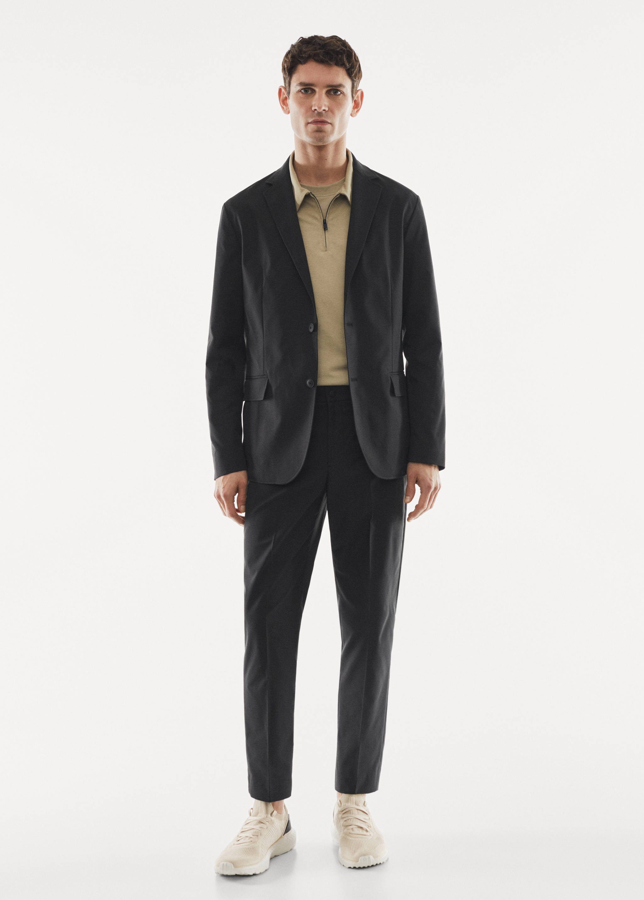 Slim Fit-Sakko aus technischem Gewebe - Allgemeine Ansicht