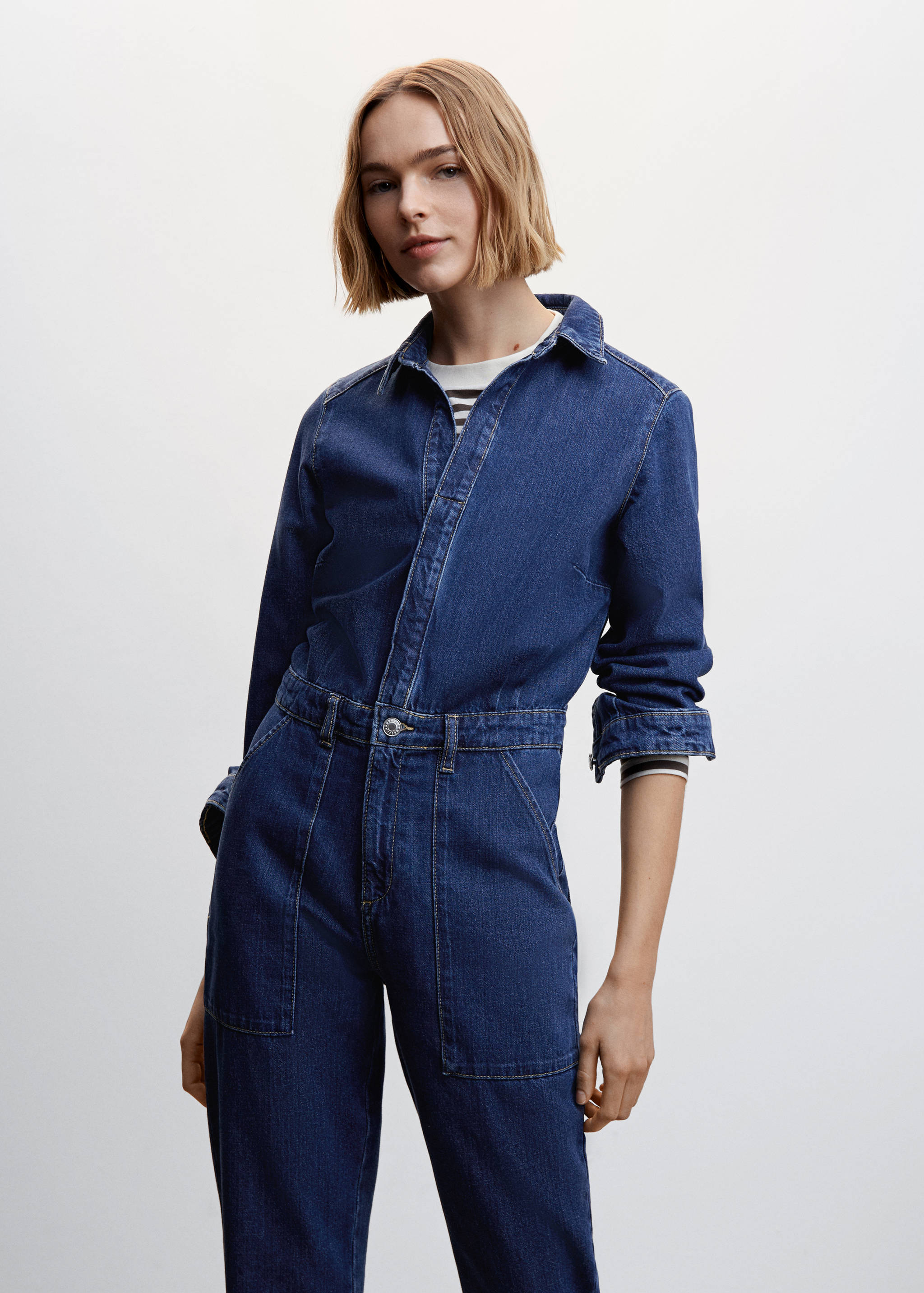 Long denim jumpsuit - Medium plane