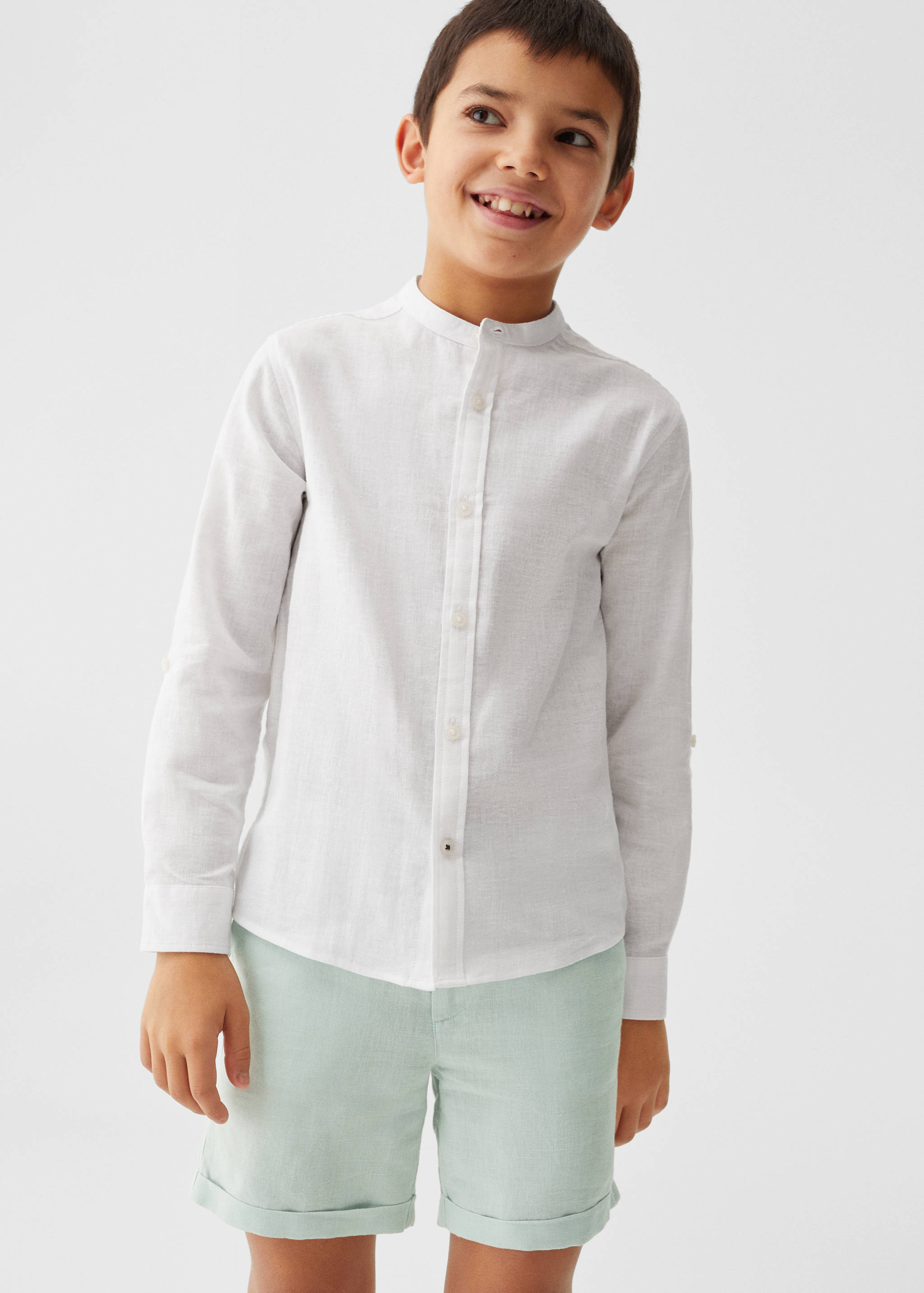 Mao collar linen shirt - Medium plane