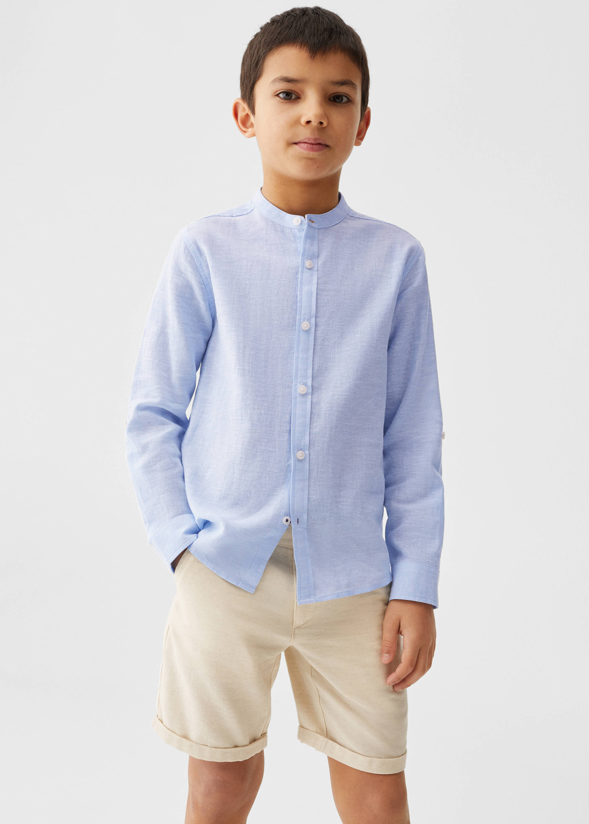 Mao collar linen shirt - Medium plane