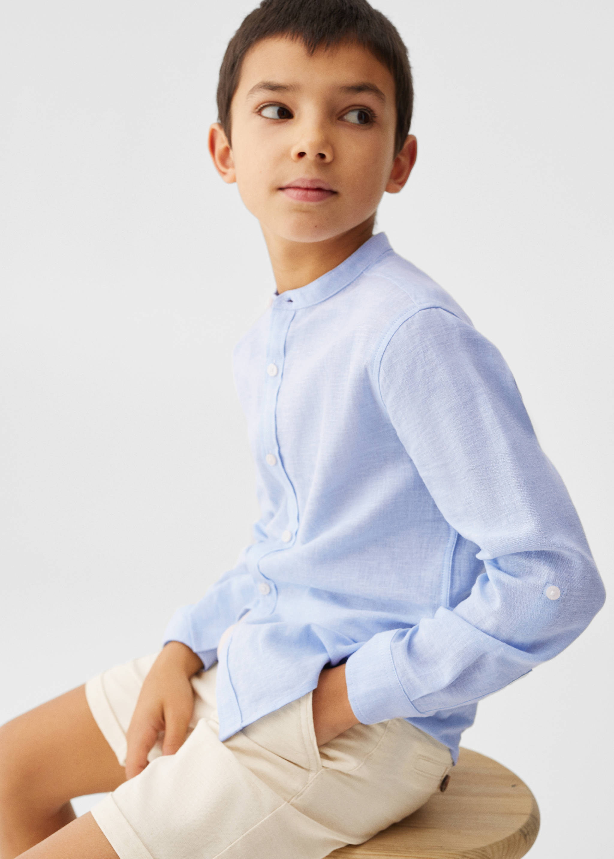 Mao collar linen shirt - Details of the article 2