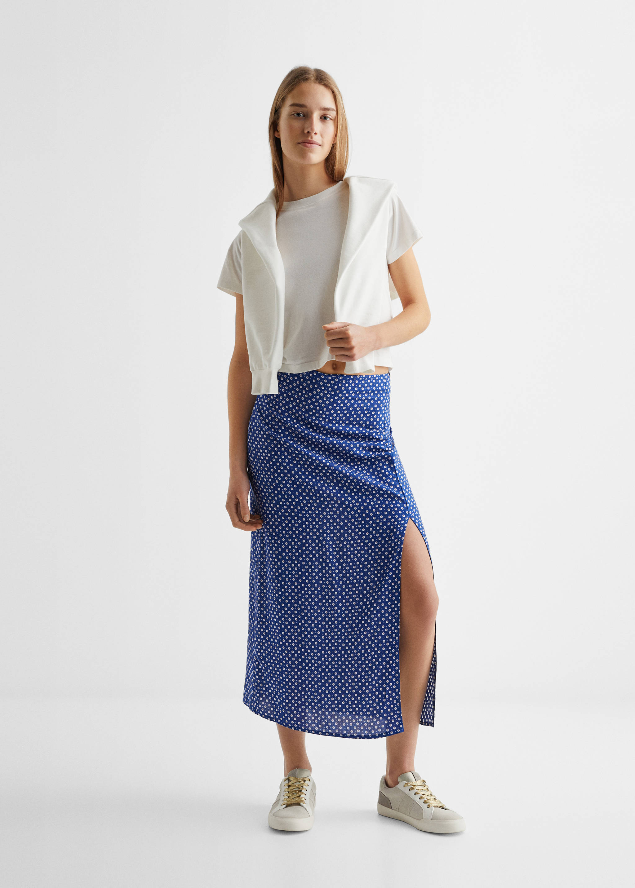 Flowers midi skirt - General plane