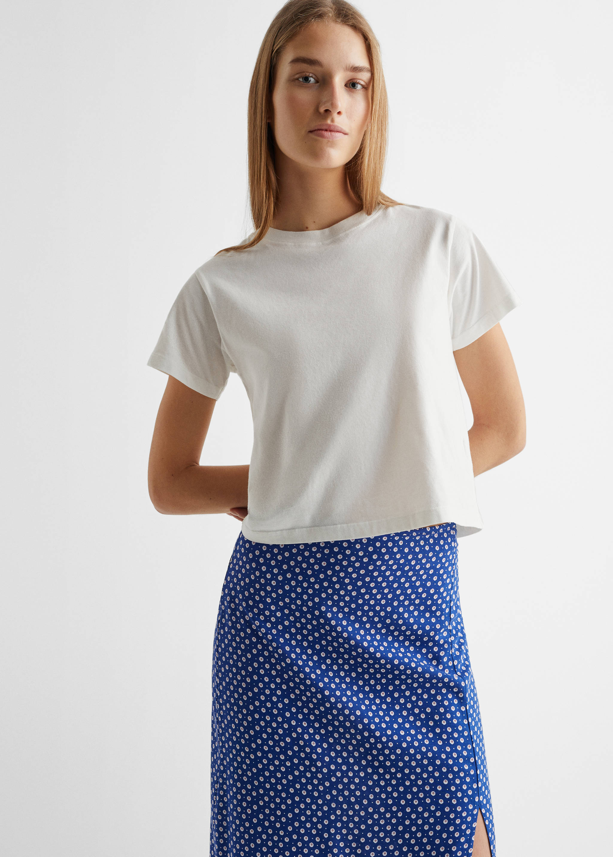 Flowers midi skirt - Medium plane