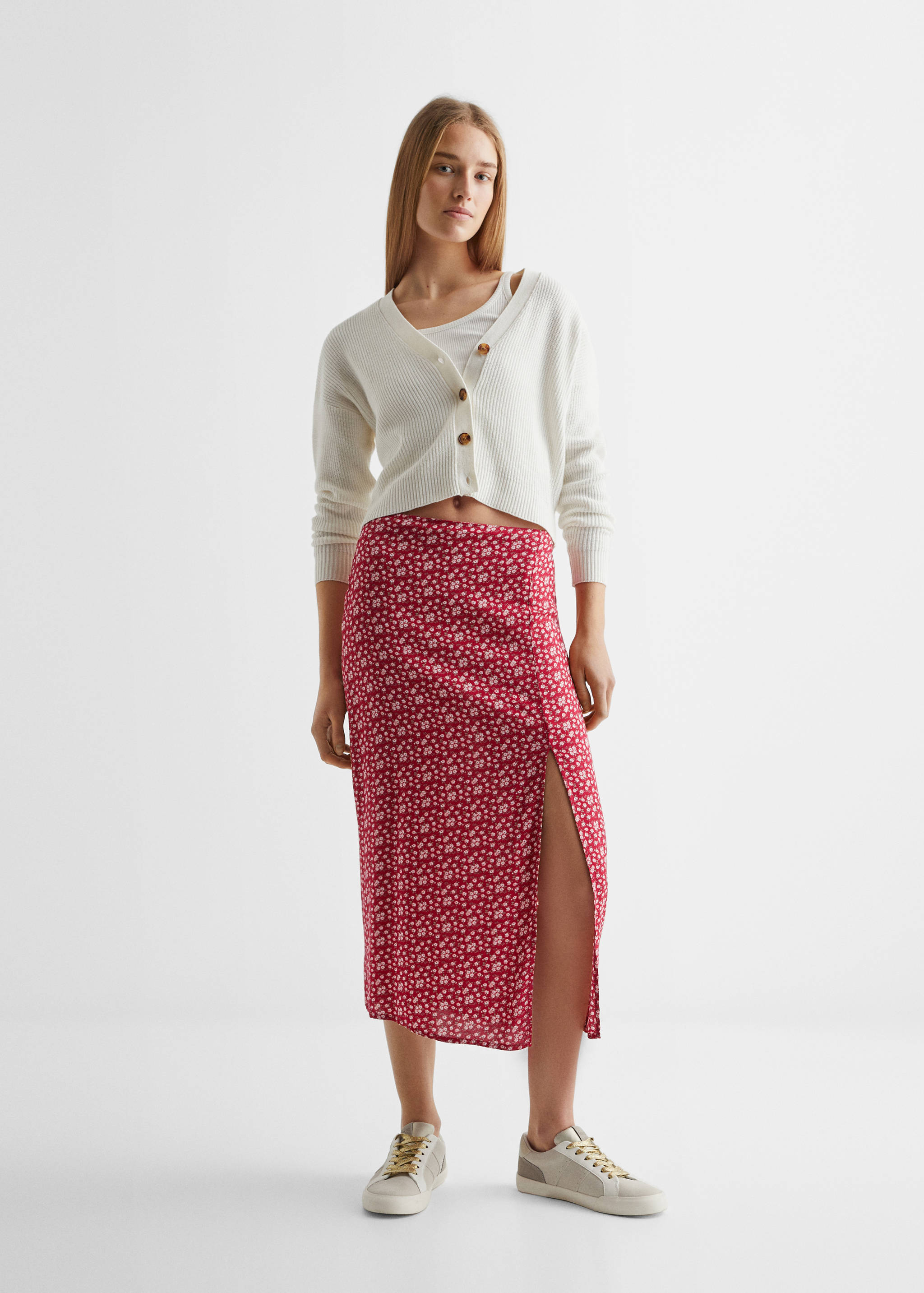 Flowers midi skirt - General plane