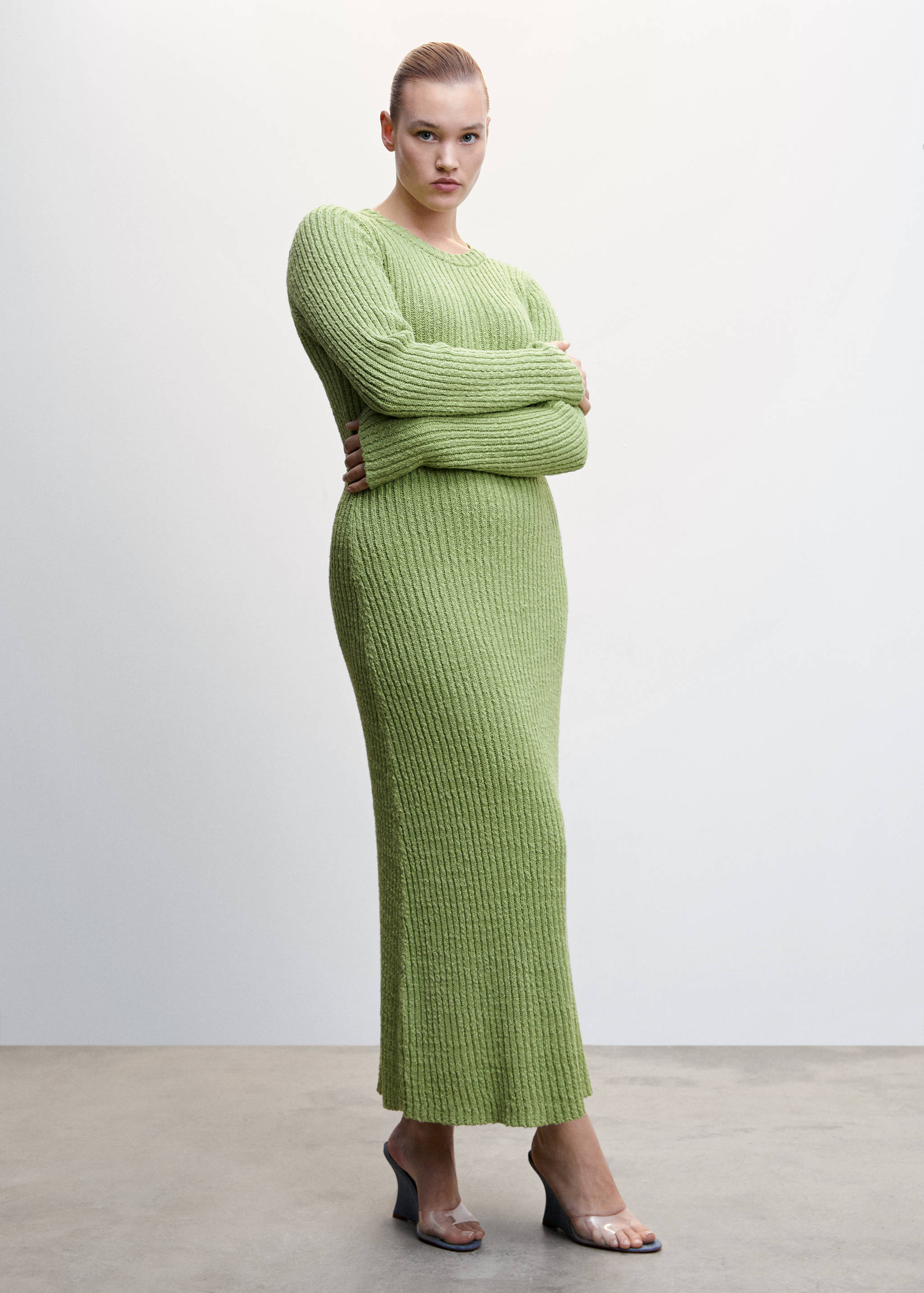 Ribbed long dress - Details of the article 3