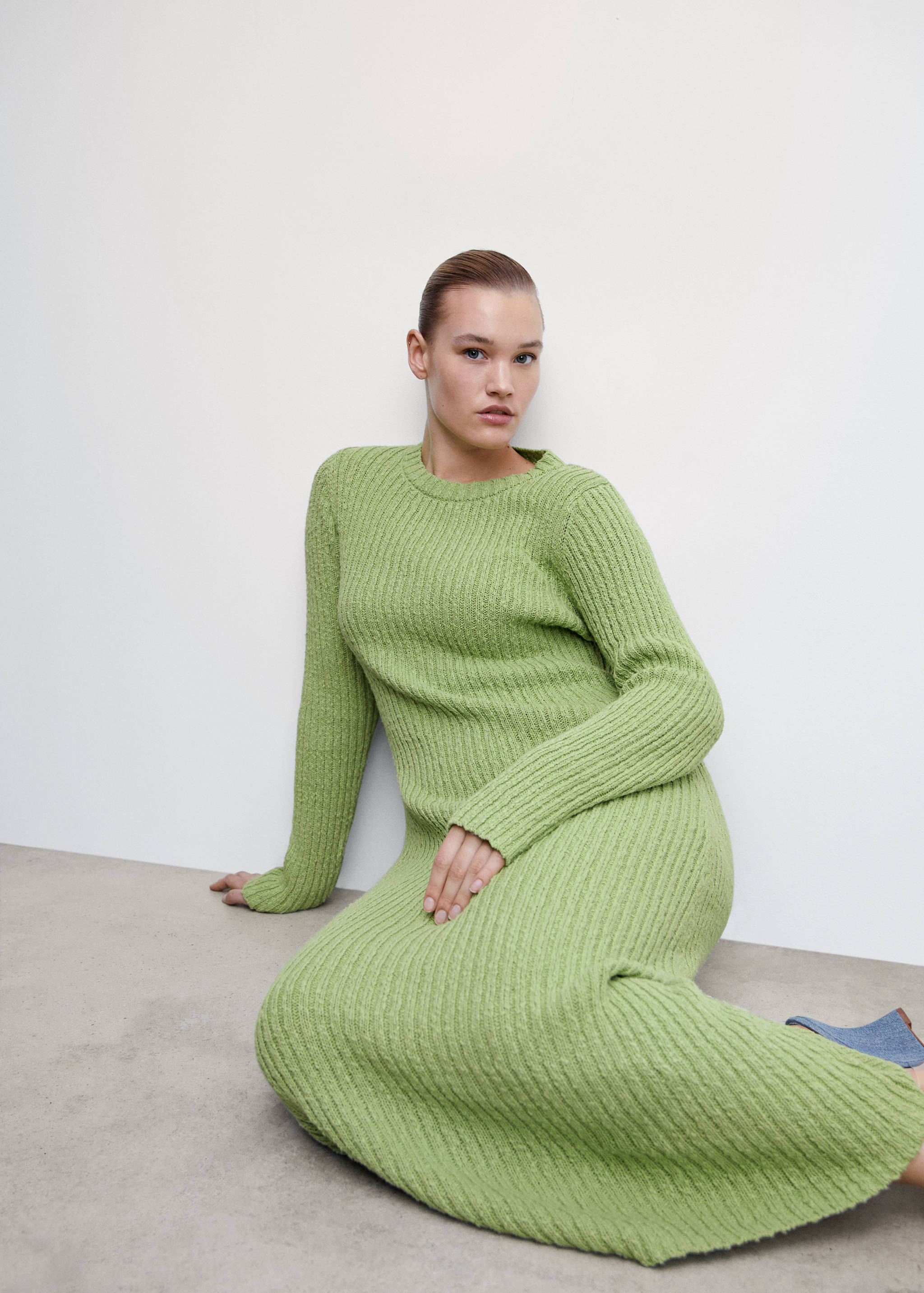 Ribbed long dress - Details of the article 4