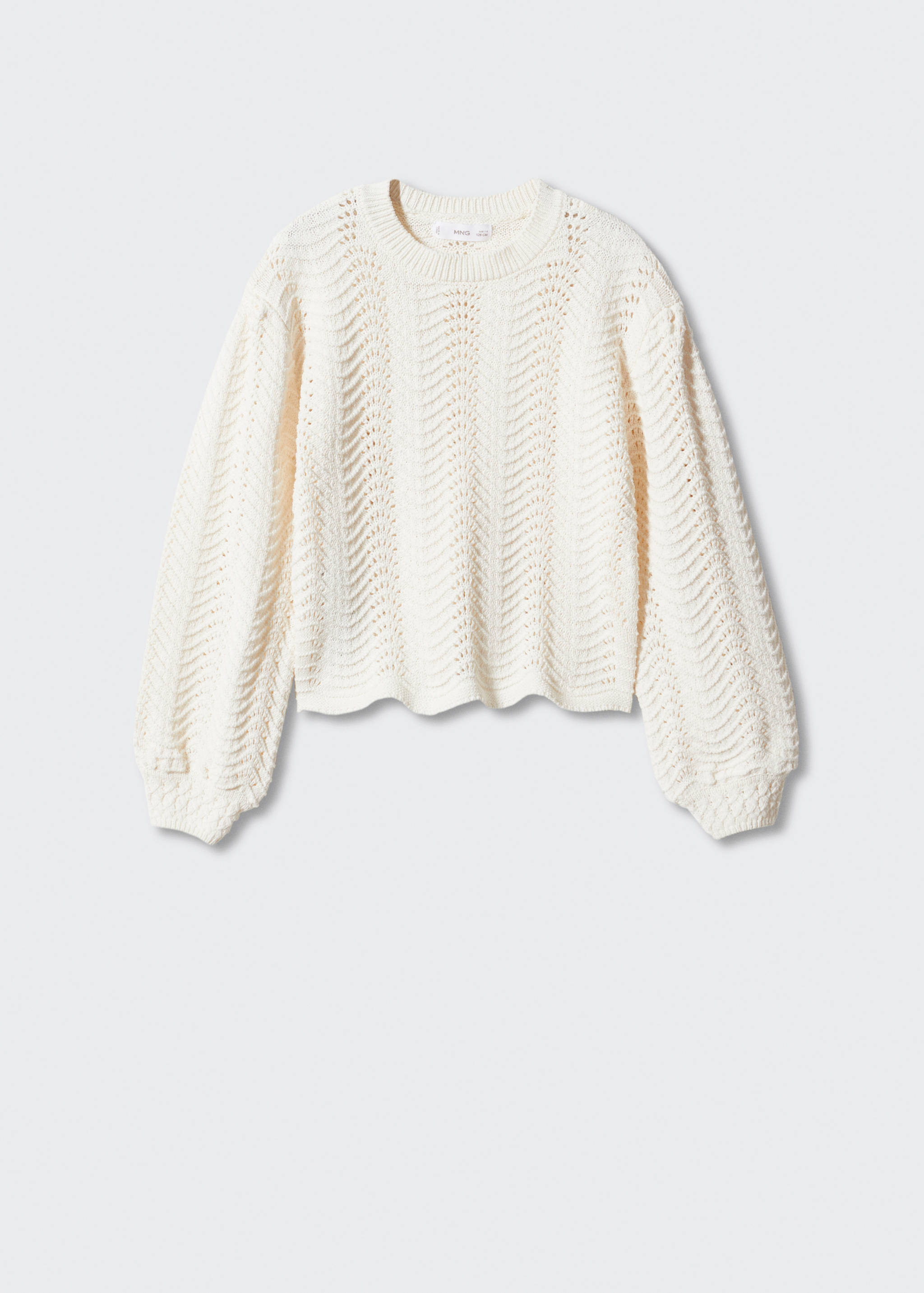 Puff-sleeve knitted sweater - Article without model