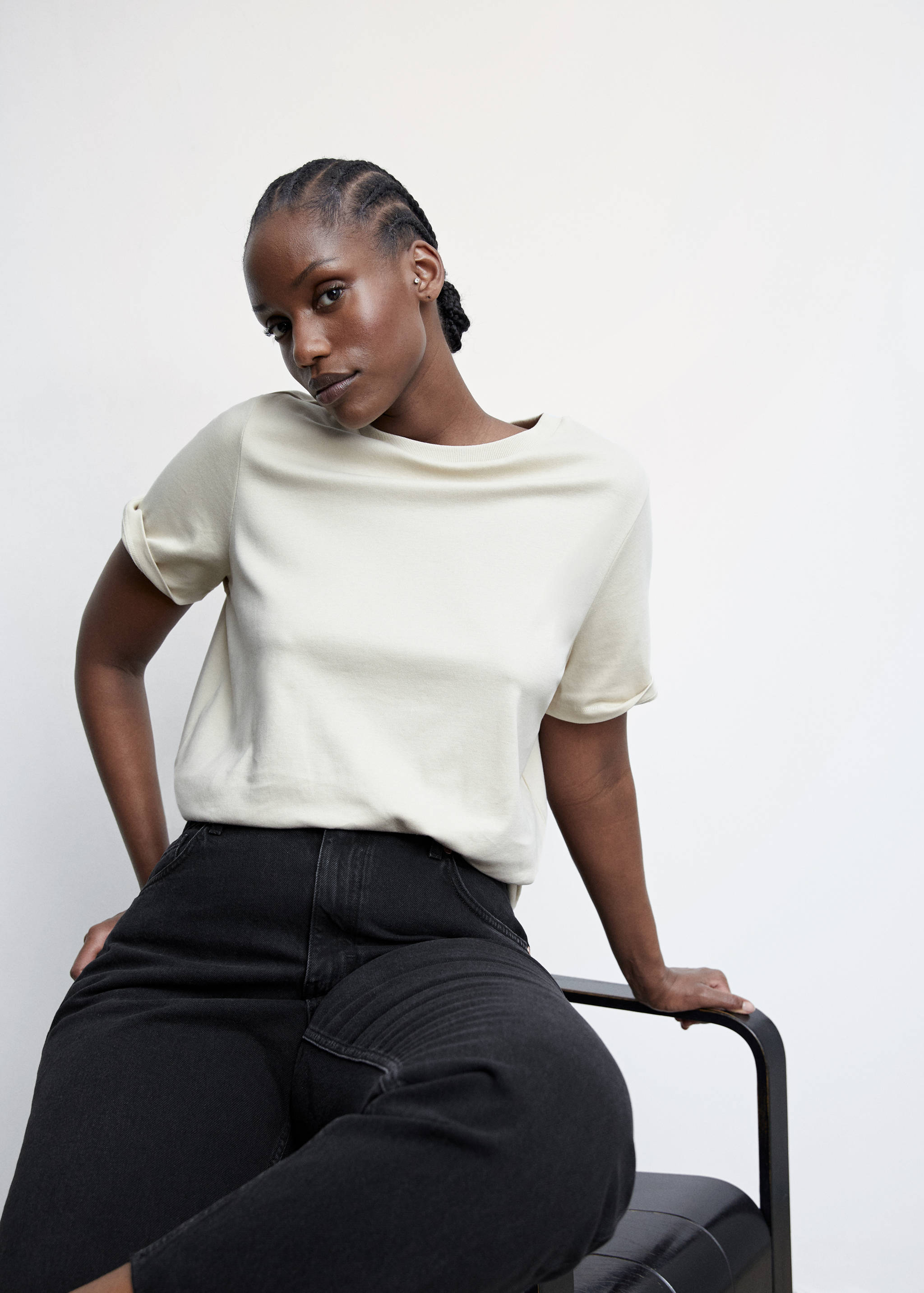 High waist straight jeans - Details of the article 4