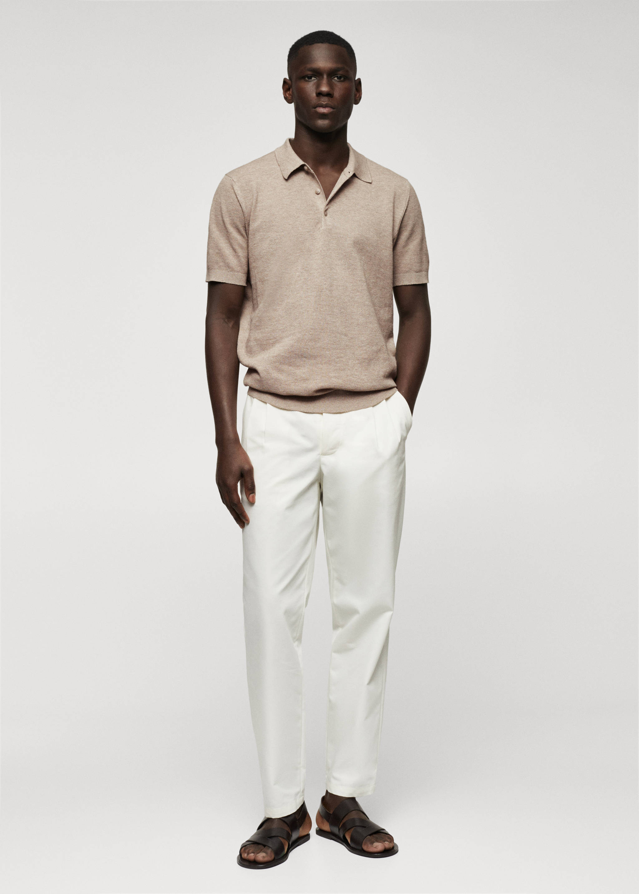 Strick-Poloshirt aus Baumwolle - Allgemeine Ansicht