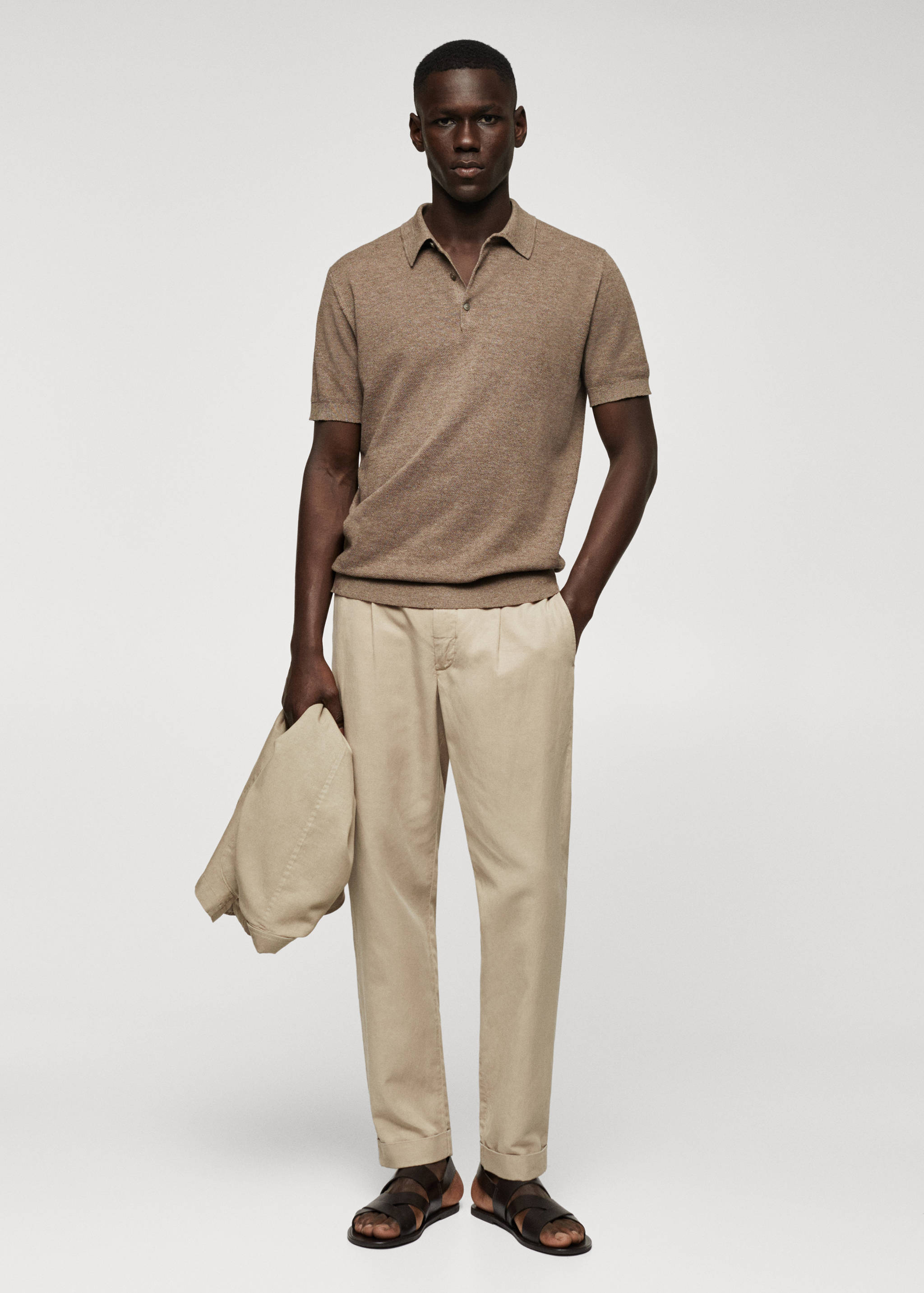 Strick-Poloshirt aus Baumwolle - Allgemeine Ansicht