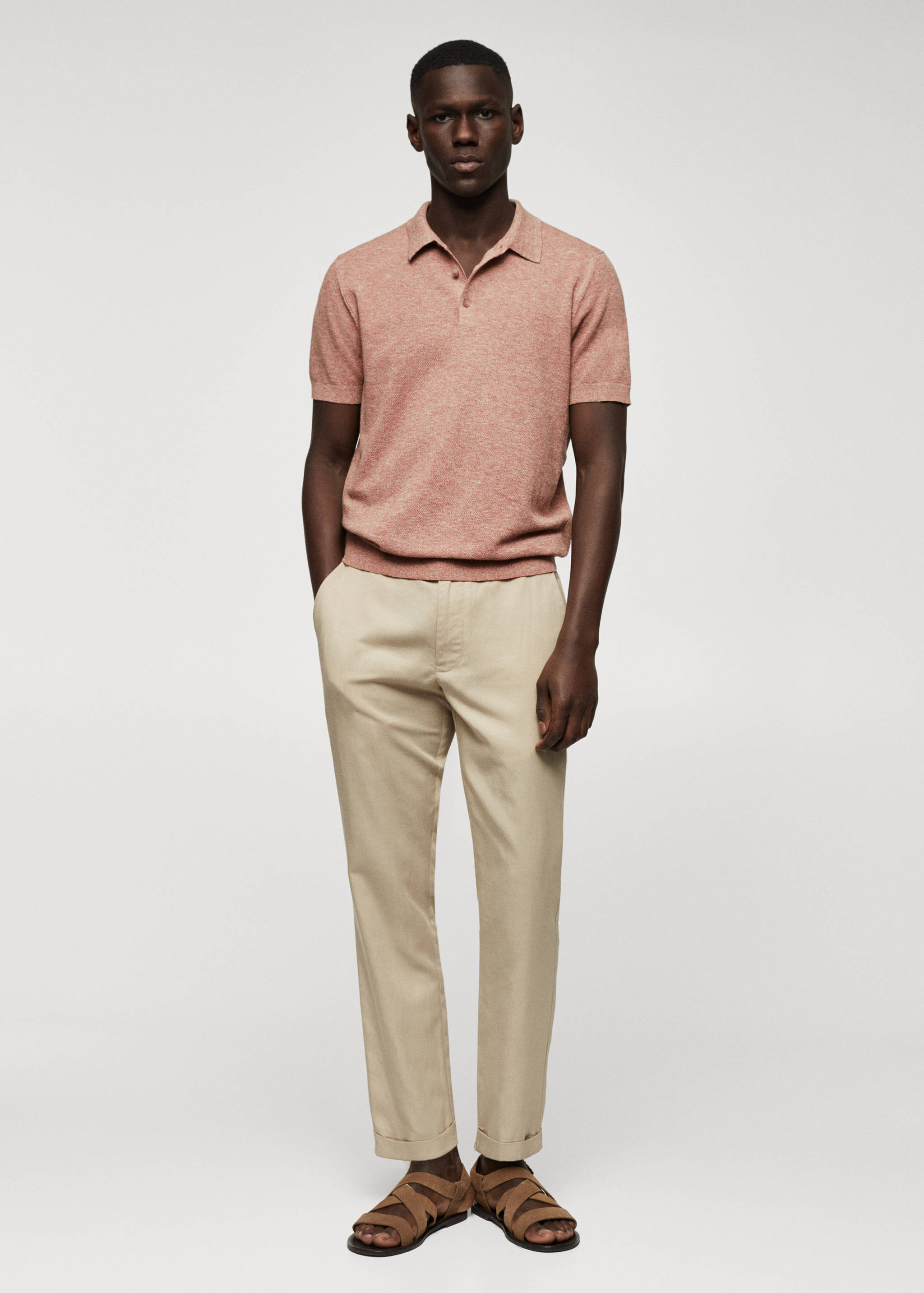 Strick-Poloshirt aus Baumwolle - Allgemeine Ansicht