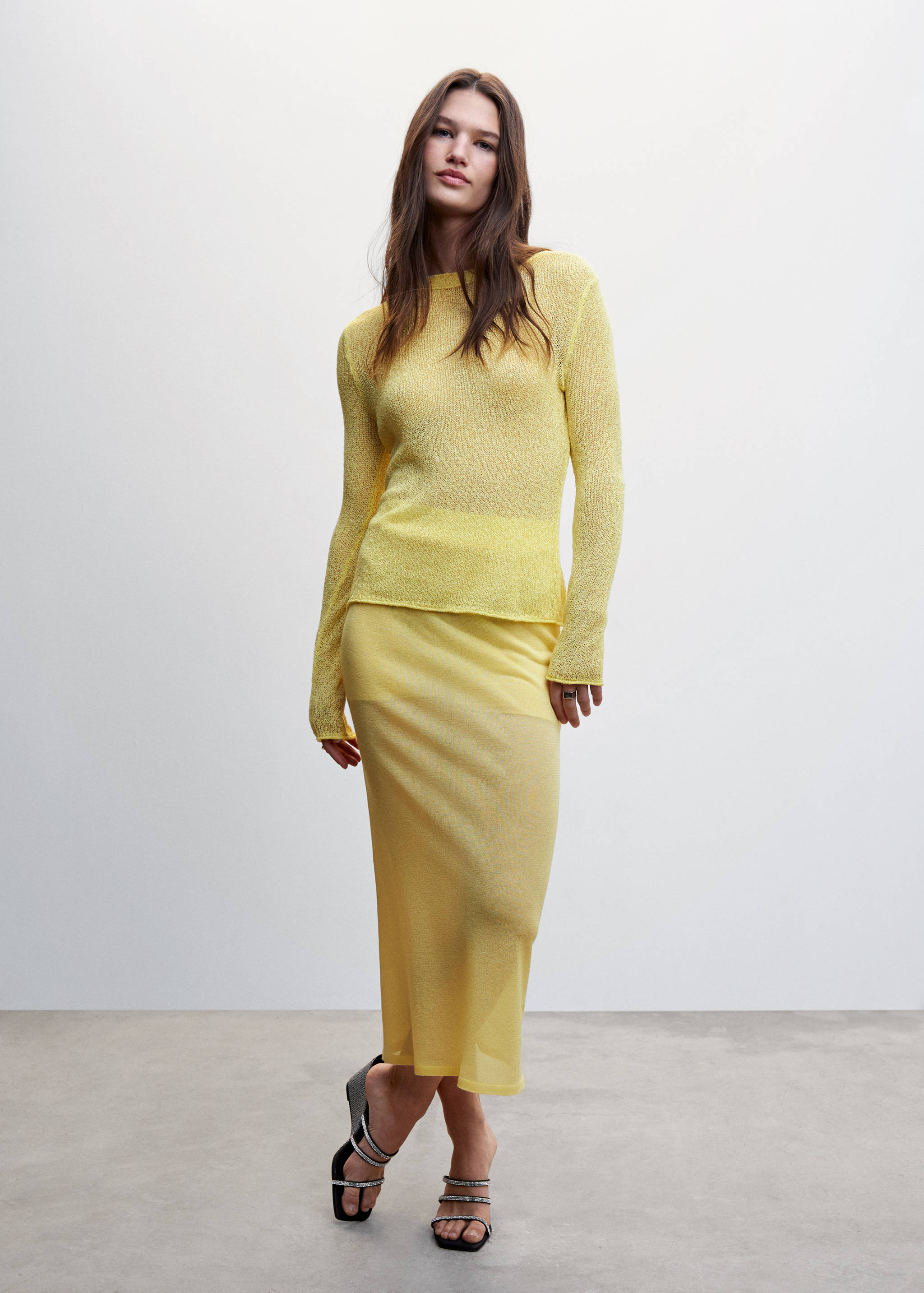 Halbtransparenter Strickrock - Allgemeine Ansicht