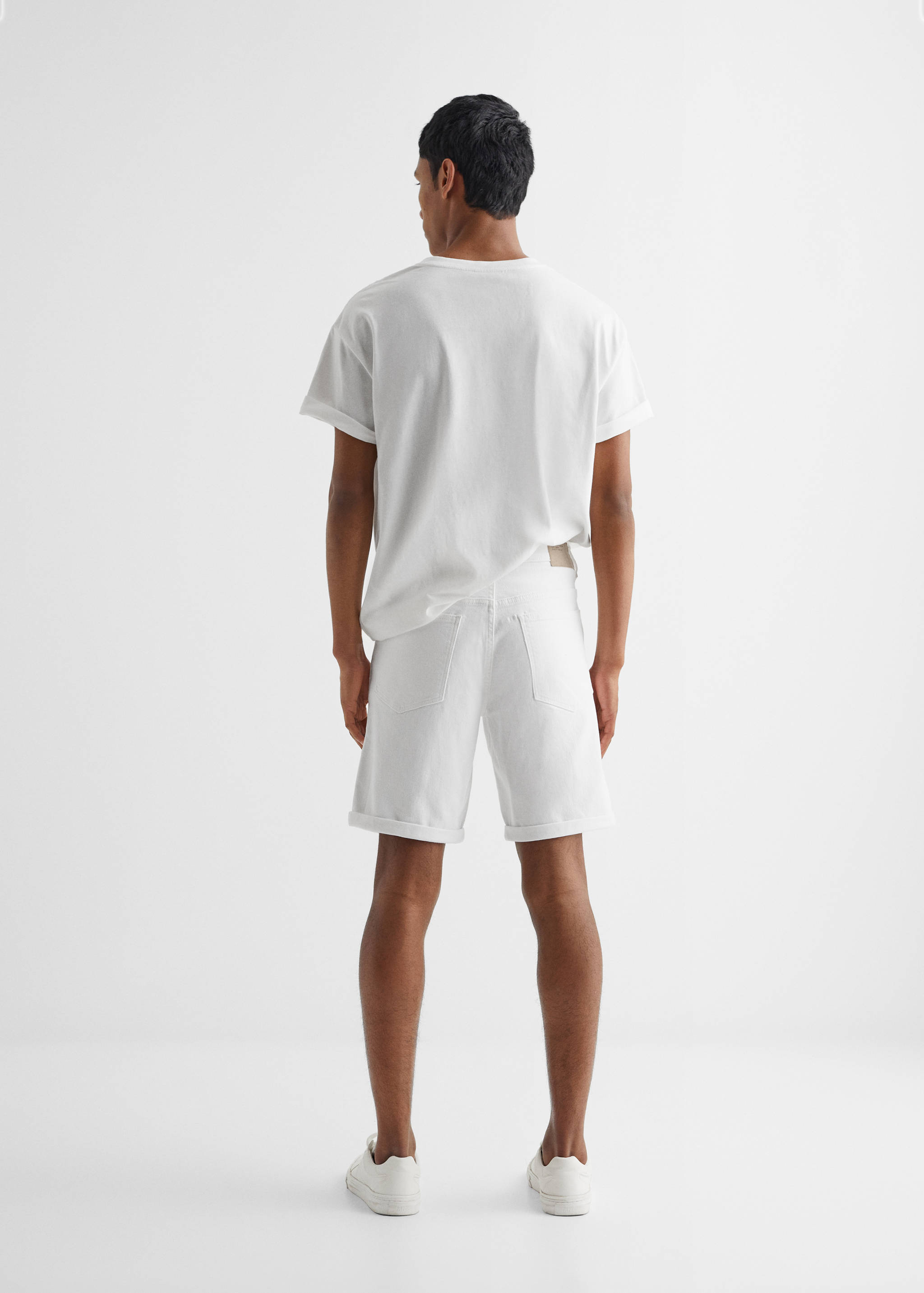 Cotton denim shorts - Reverse of the article