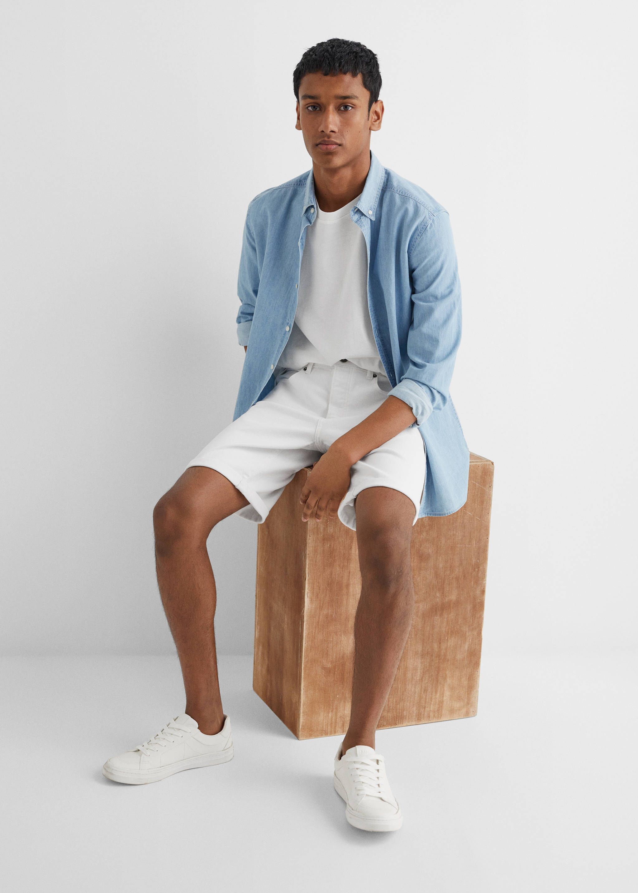 Cotton denim shorts - Details of the article 2