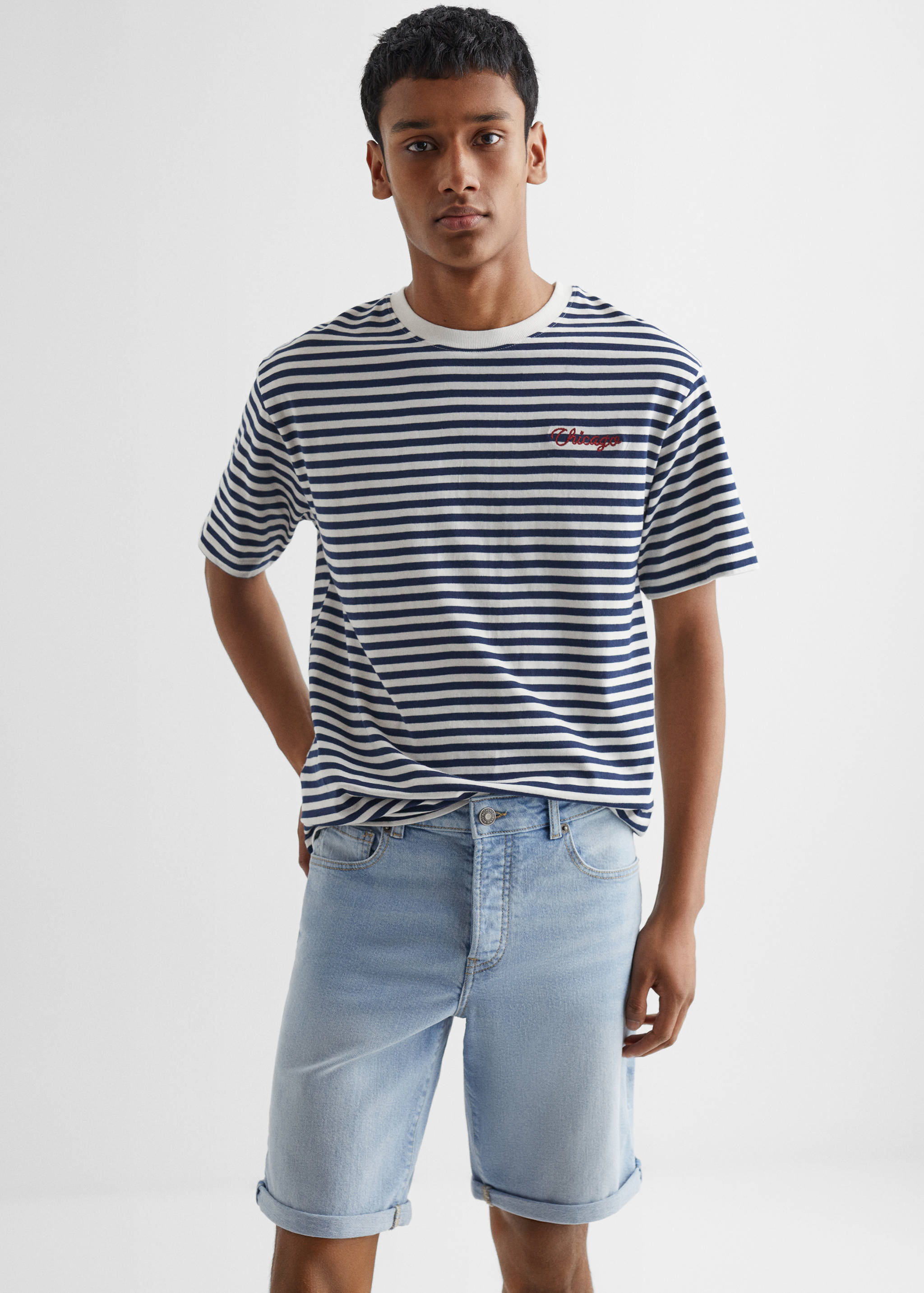 Cotton denim shorts - Medium plane