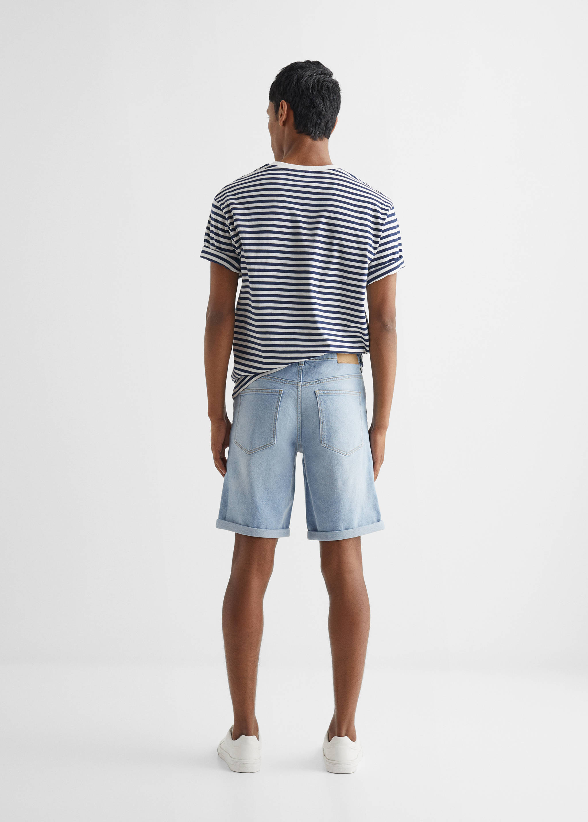 Cotton denim shorts - Reverse of the article