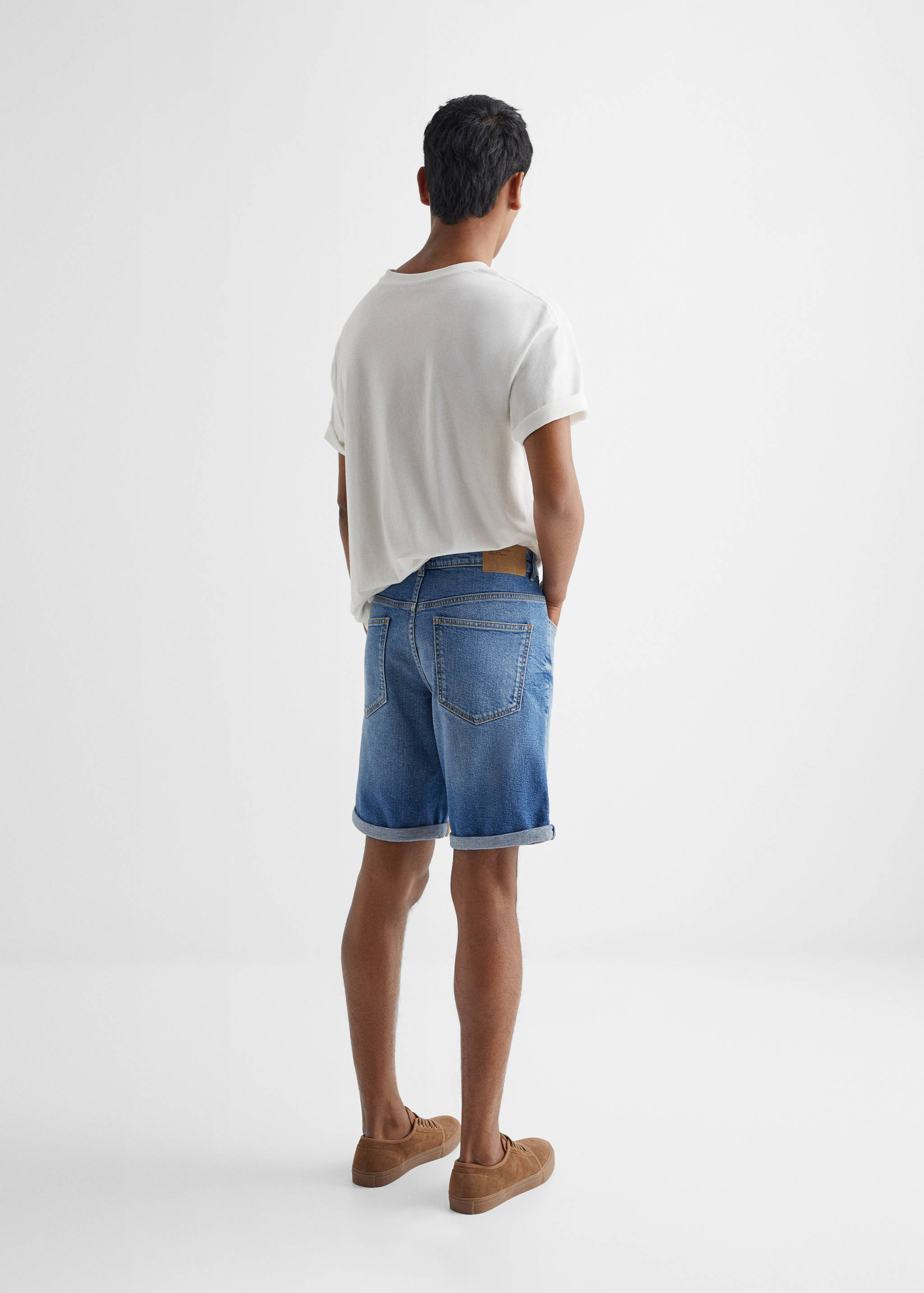 Cotton denim shorts - Reverse of the article