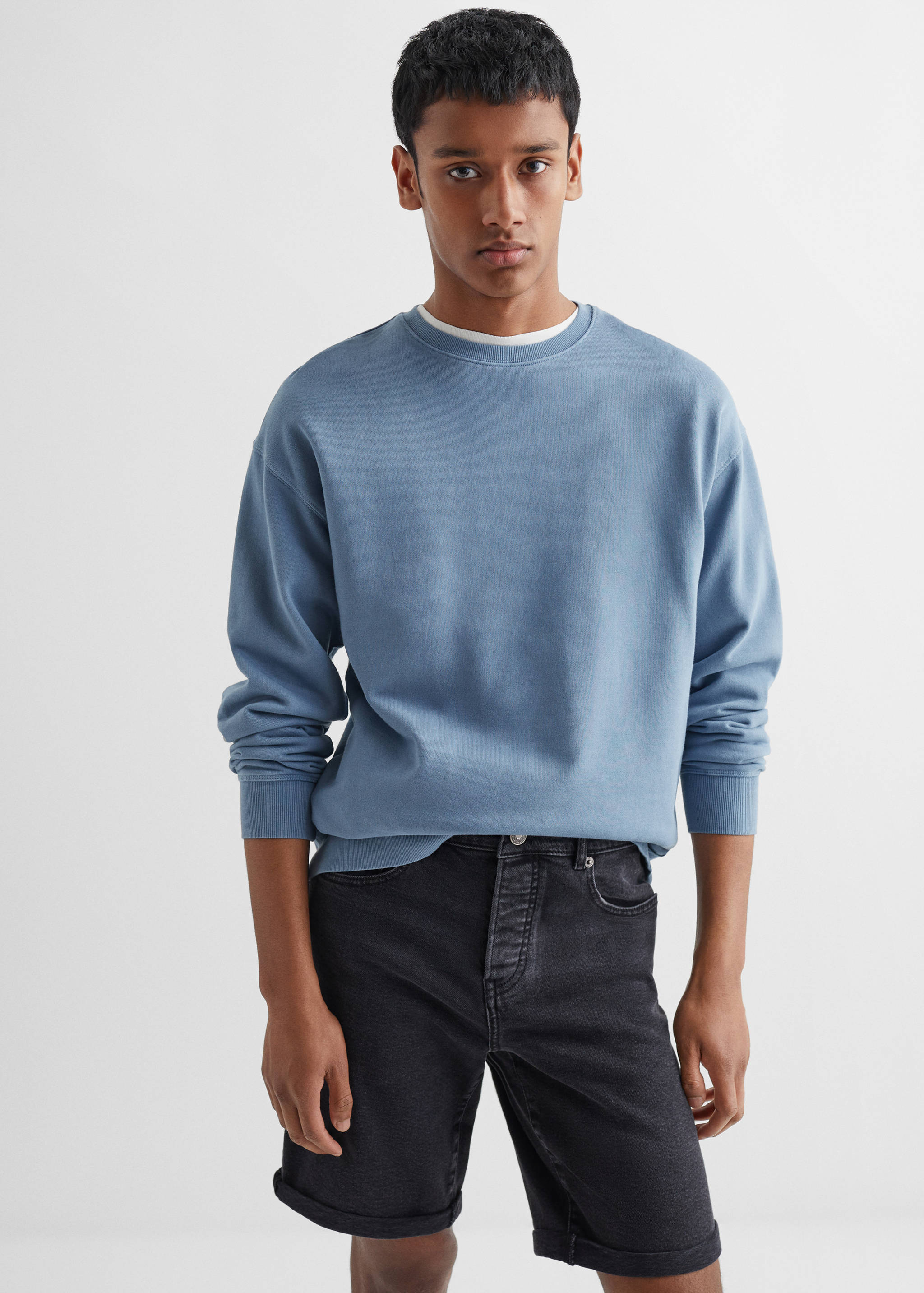 Cotton denim shorts - Medium plane