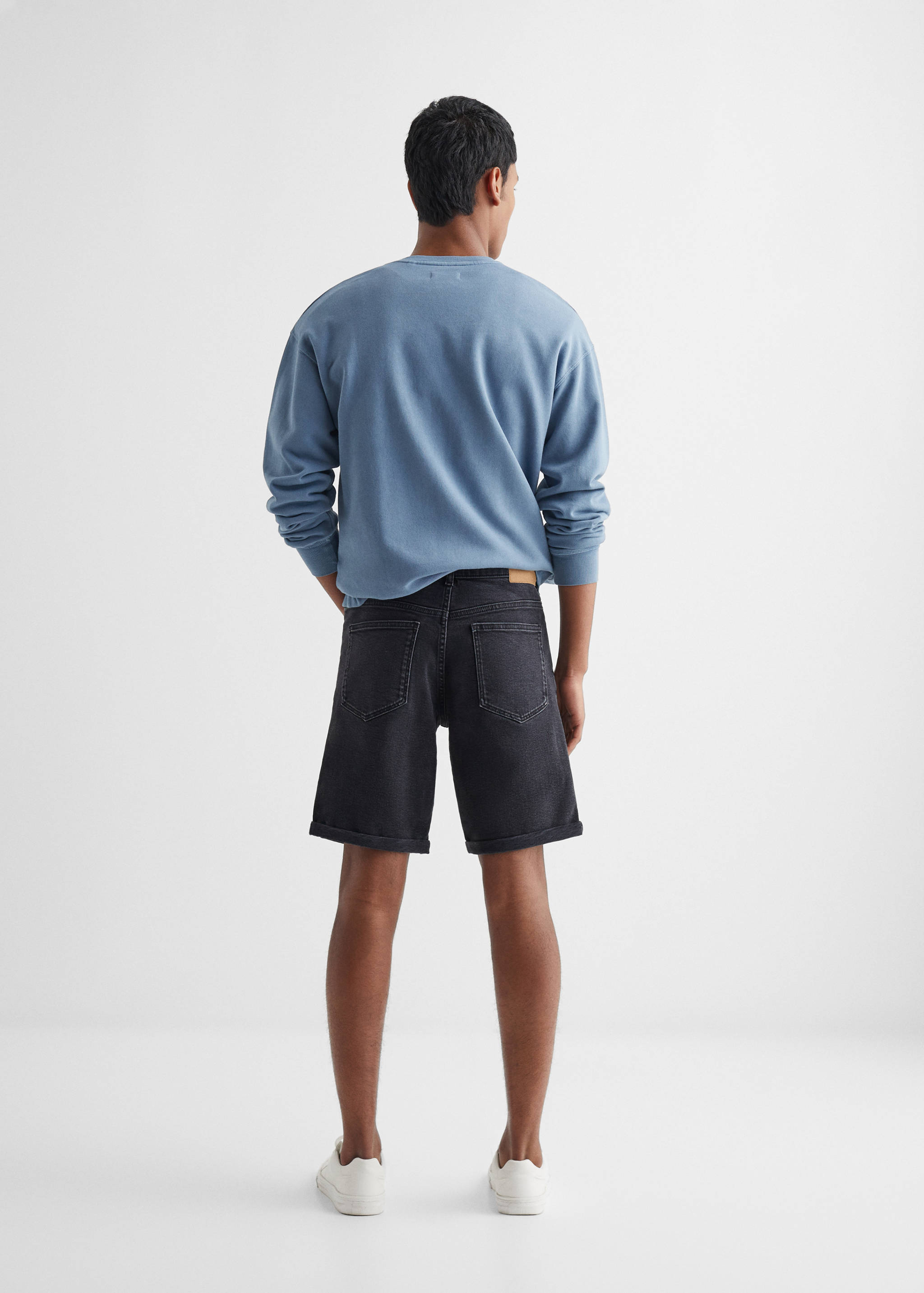 Cotton denim shorts - Reverse of the article