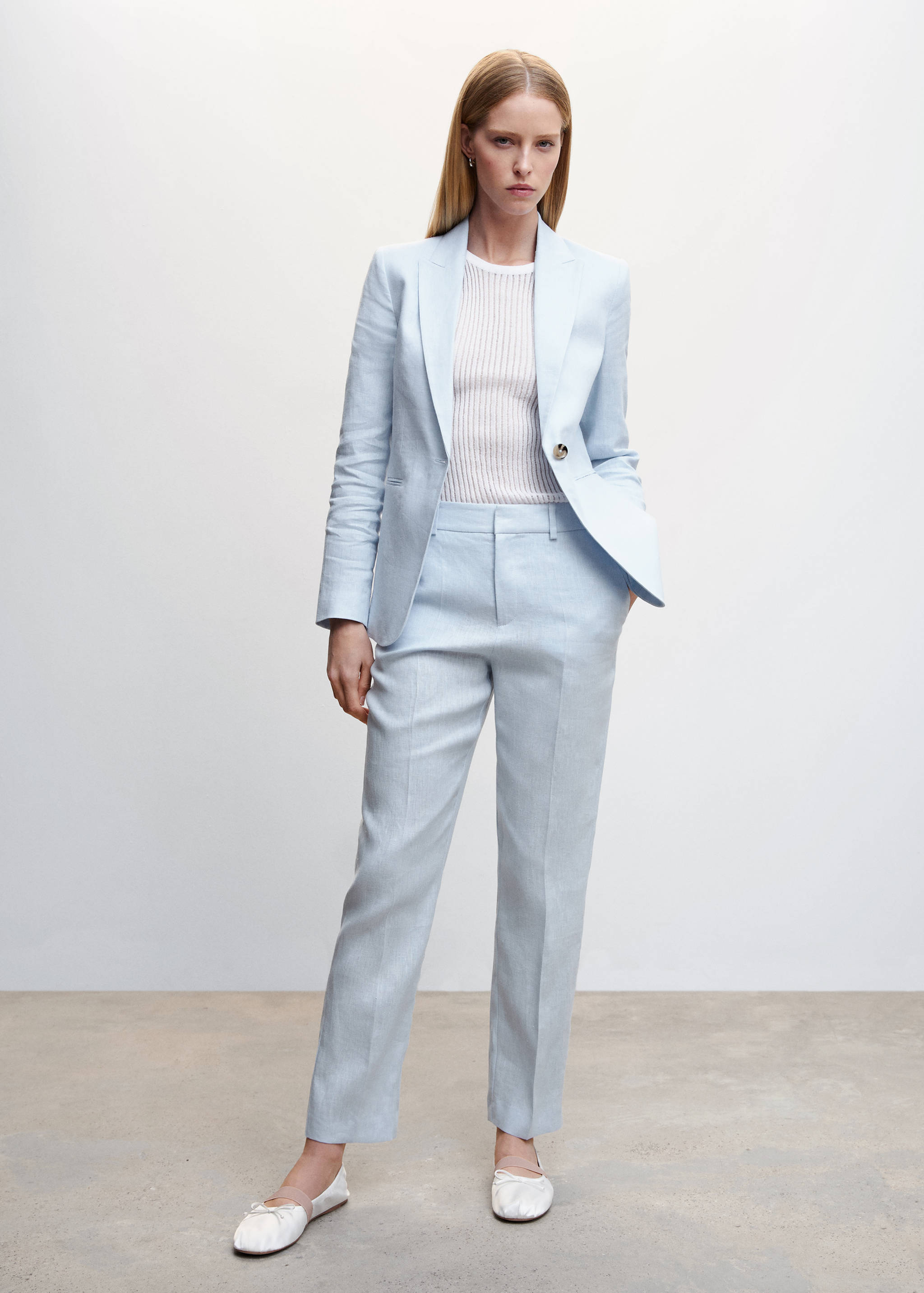 100% linen suit trousers - General plane