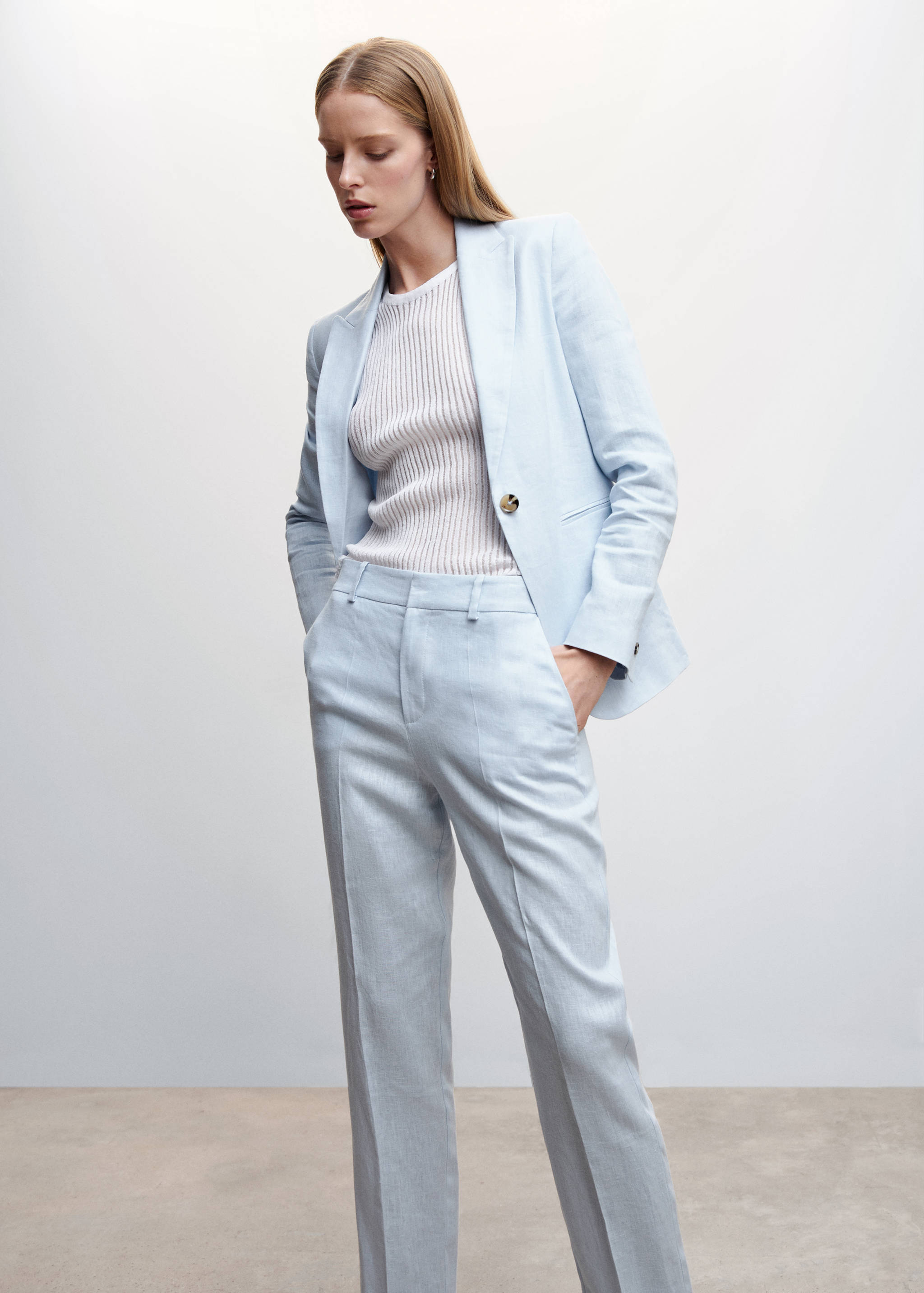 100% linen suit trousers - Details of the article 1