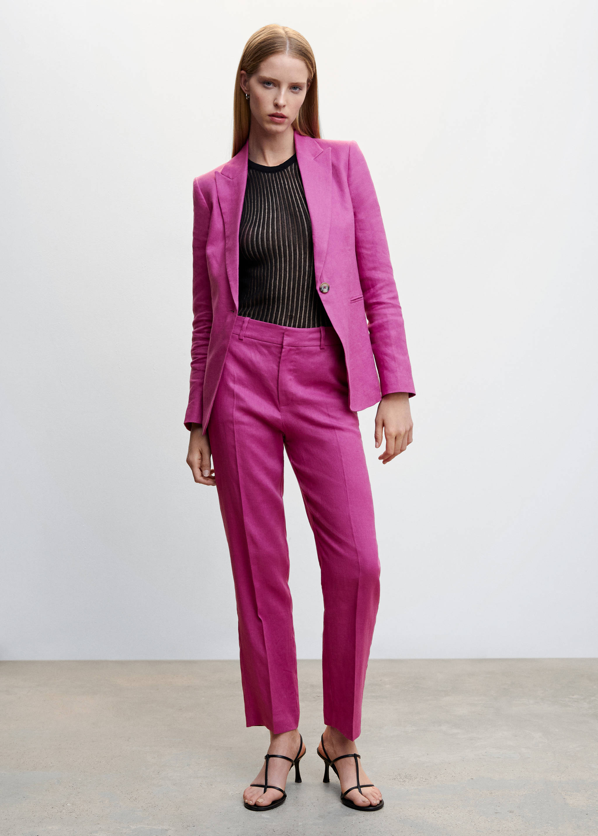 100% linen suit trousers - General plane