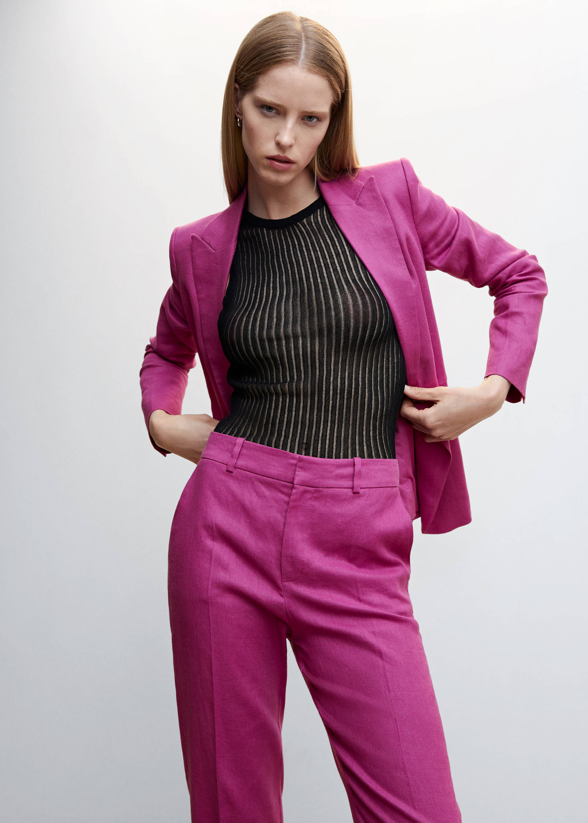 100% linen suit trousers - Details of the article 1