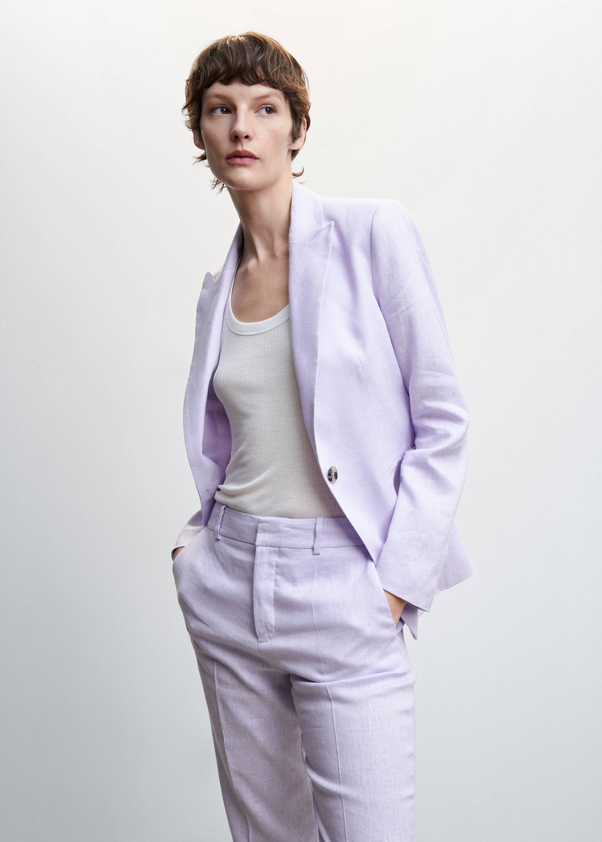 100% linen suit trousers - Details of the article 1