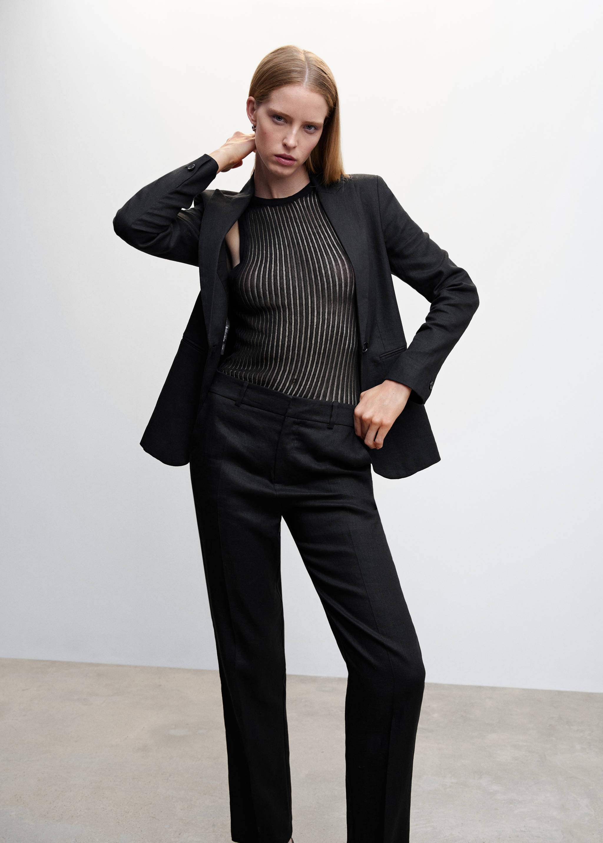 100% linen suit trousers - Details of the article 1