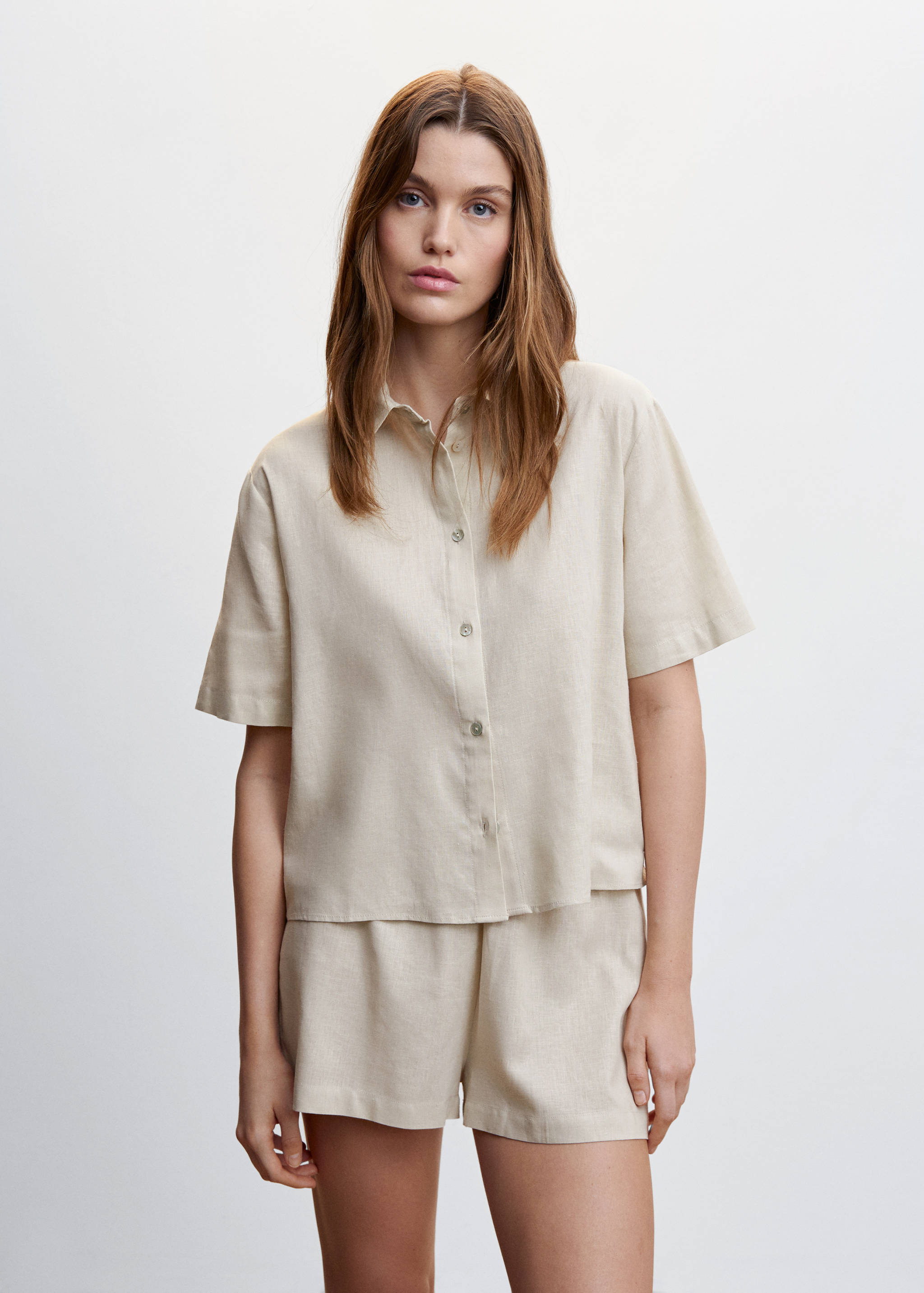 Linen pyjama shirt - Medium plane