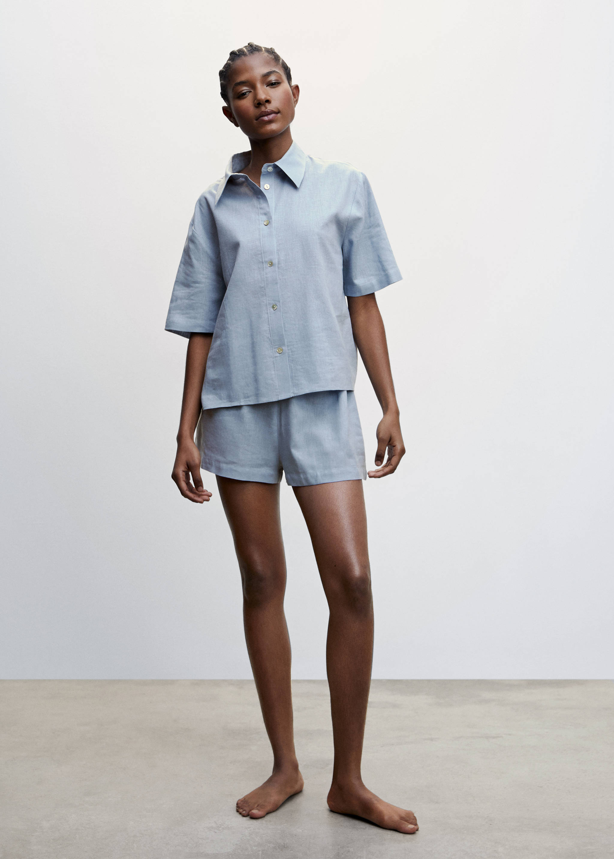 Linen pyjama shirt - General plane