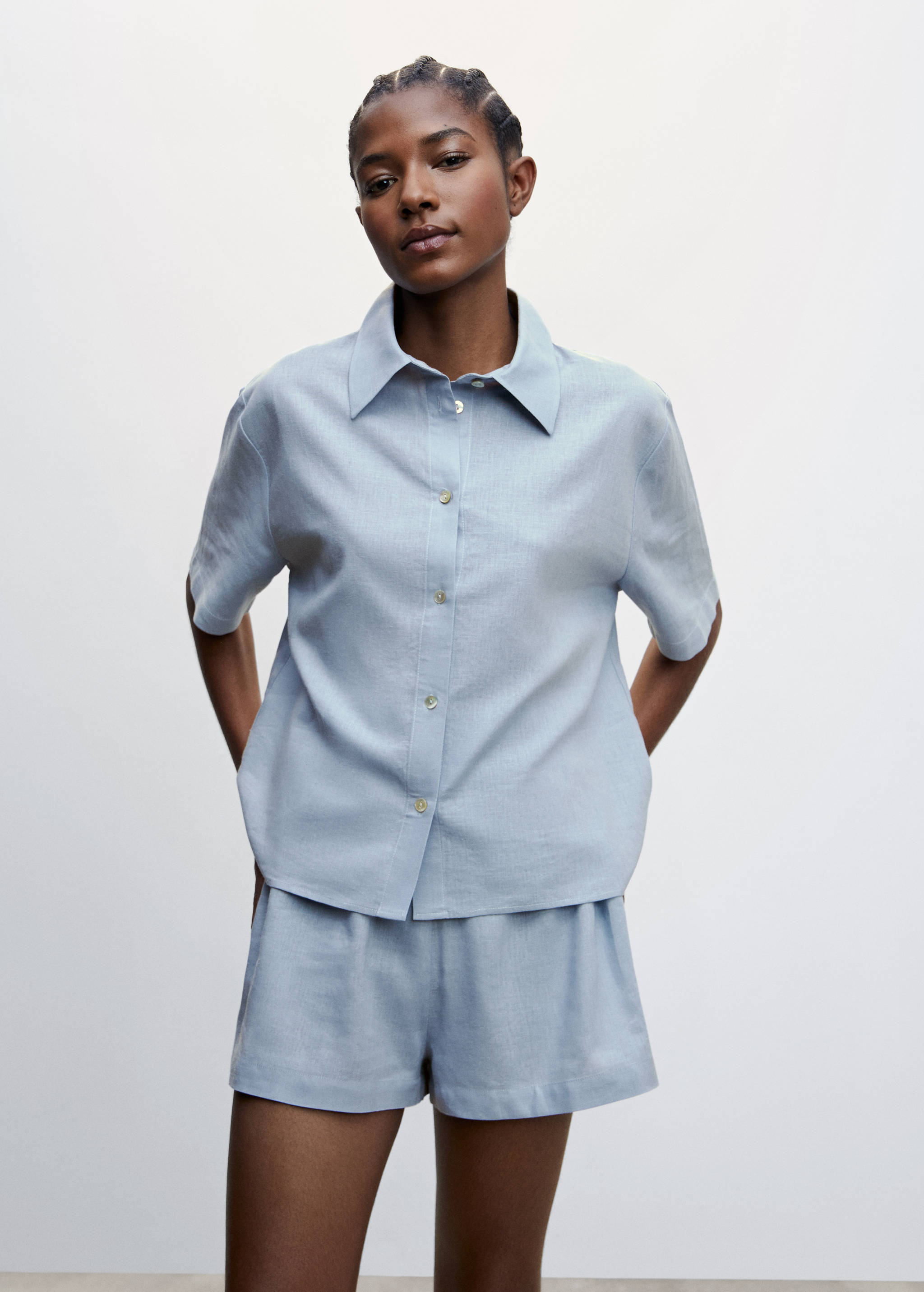 Linen pyjama shirt - Medium plane
