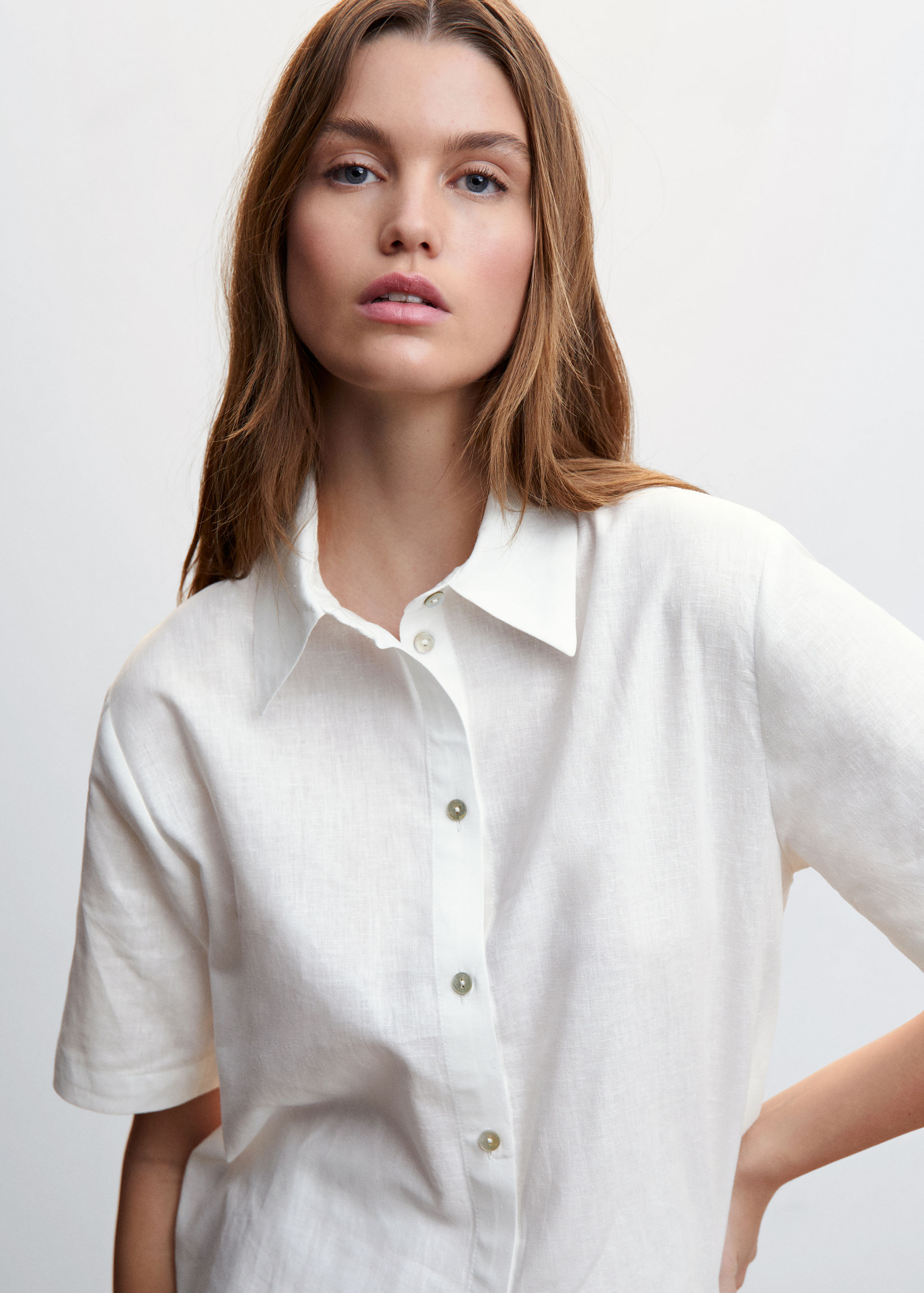 Linen pyjama shirt - Details of the article 1