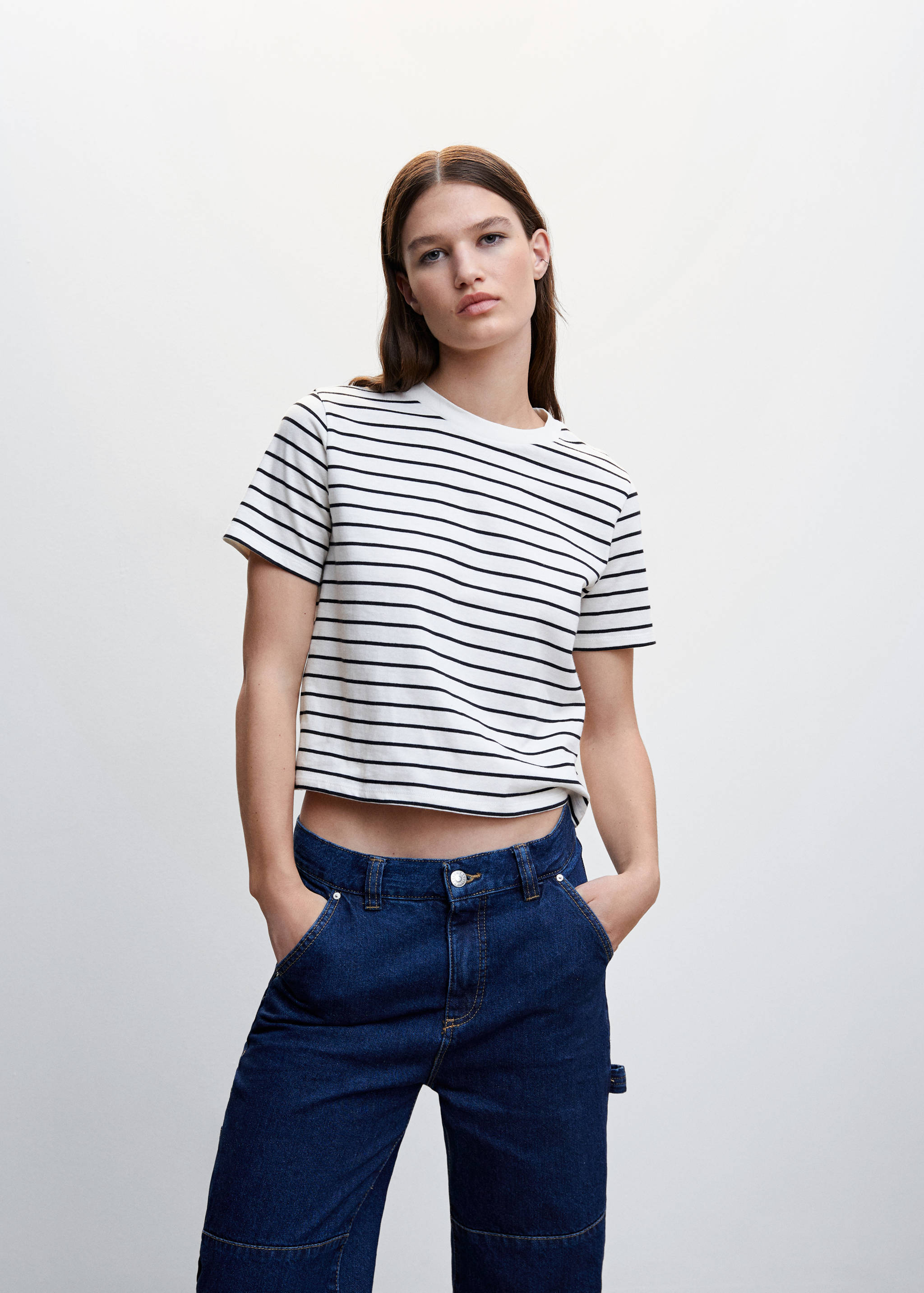 Striped jersey T-shirt - Medium plane