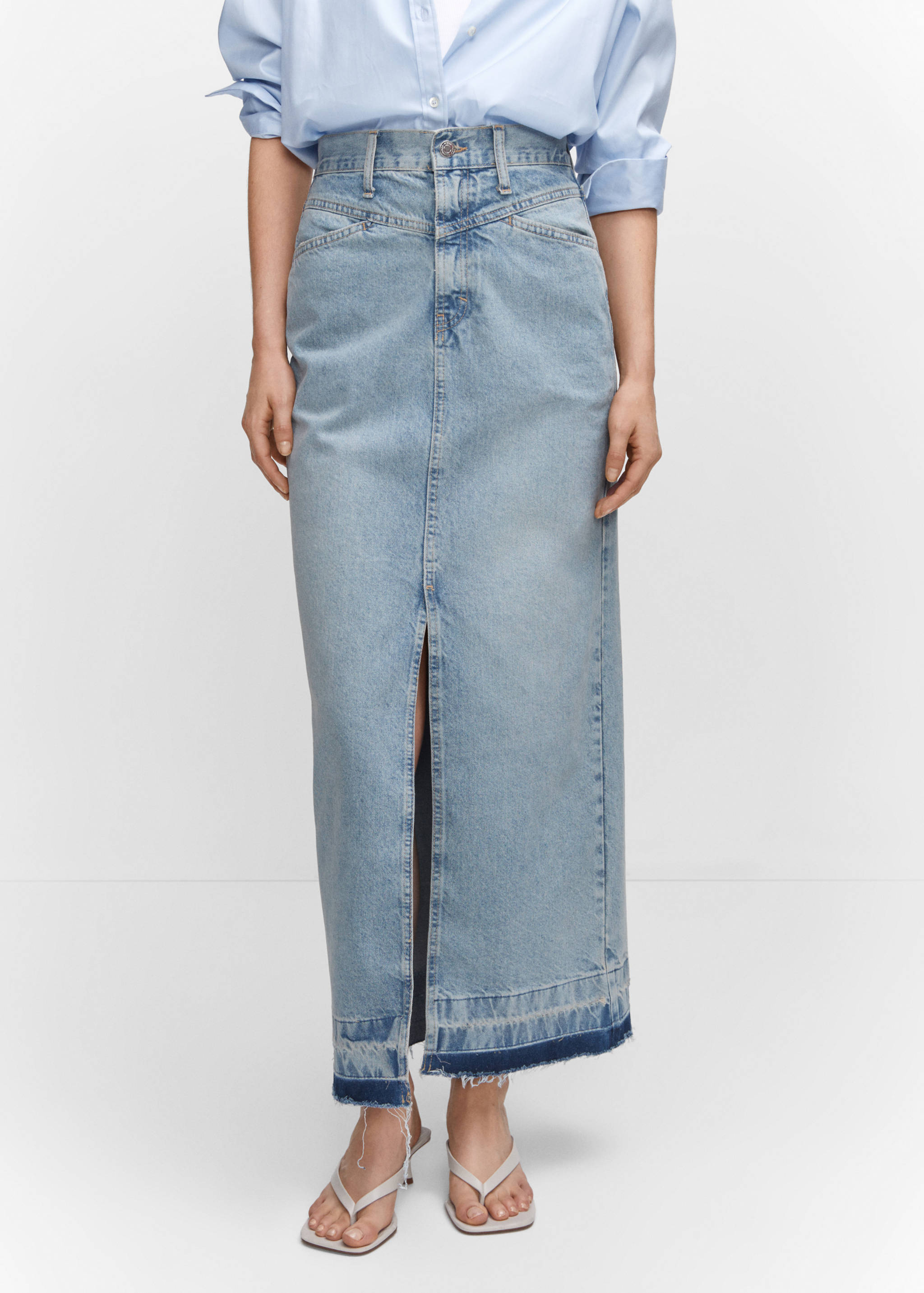 Long denim skirt - Medium plane