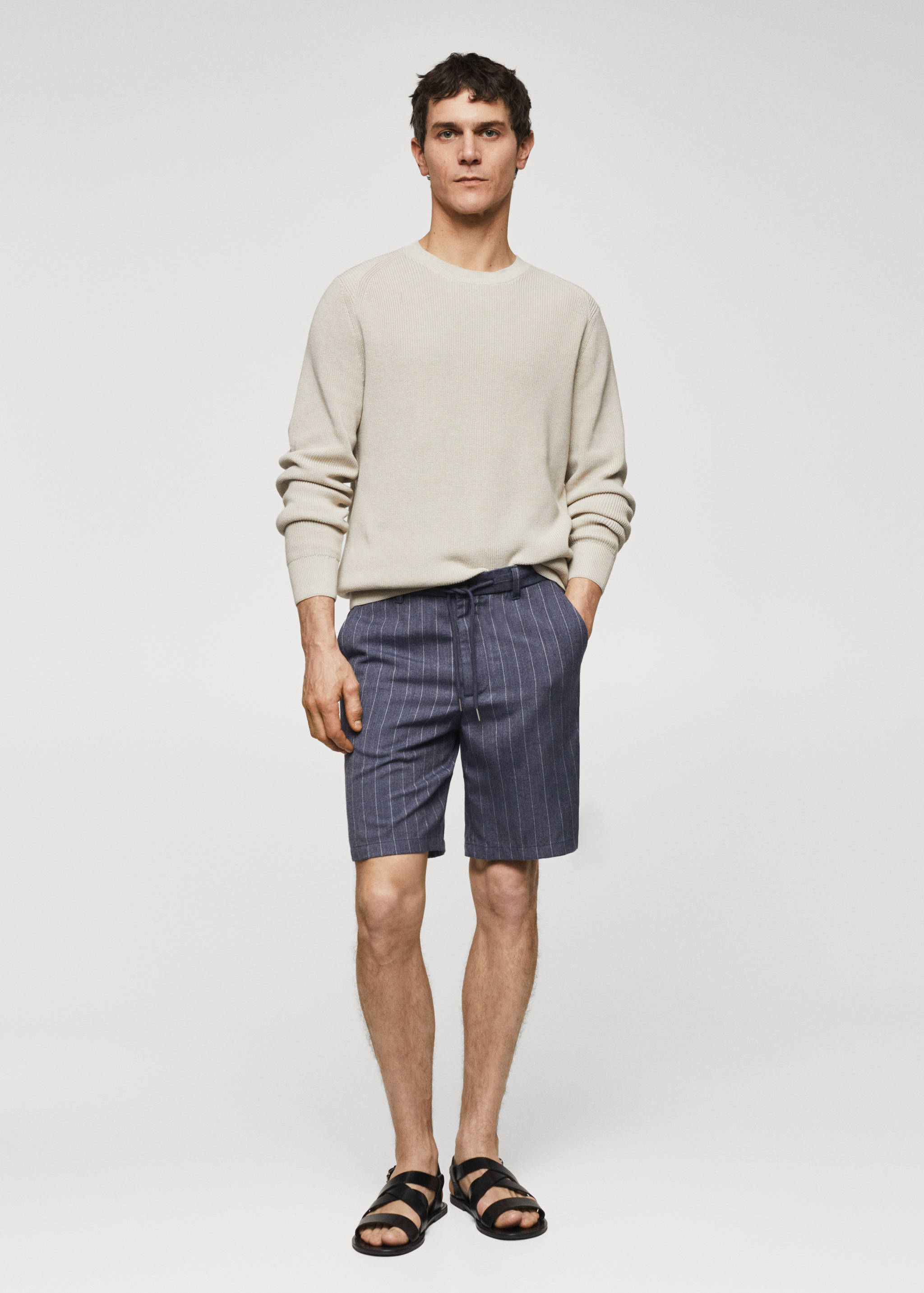 Regular-fit pinstripe bermuda shorts - General plane