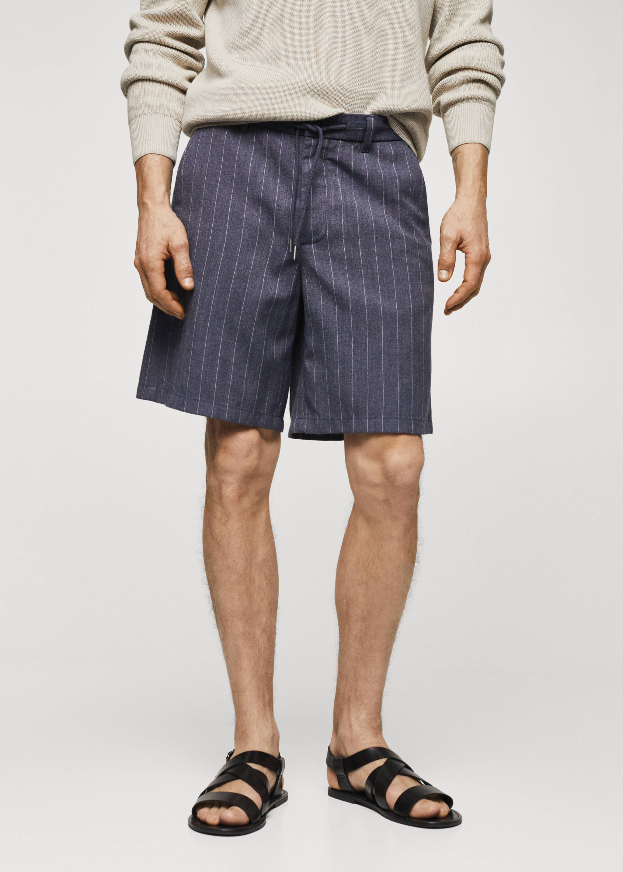 Regular-fit pinstripe bermuda shorts - Medium plane