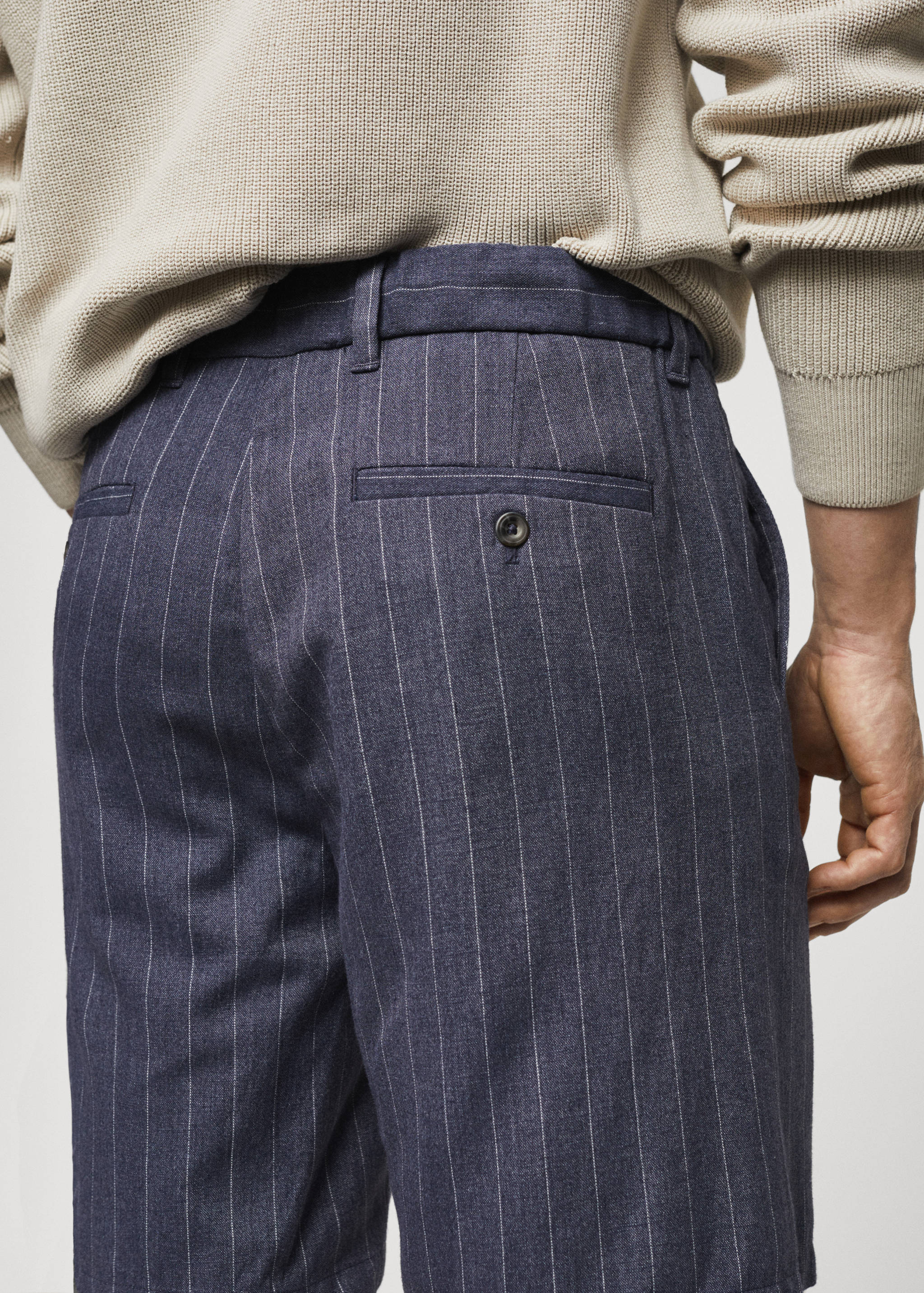 Regular-fit pinstripe bermuda shorts - Details of the article 2