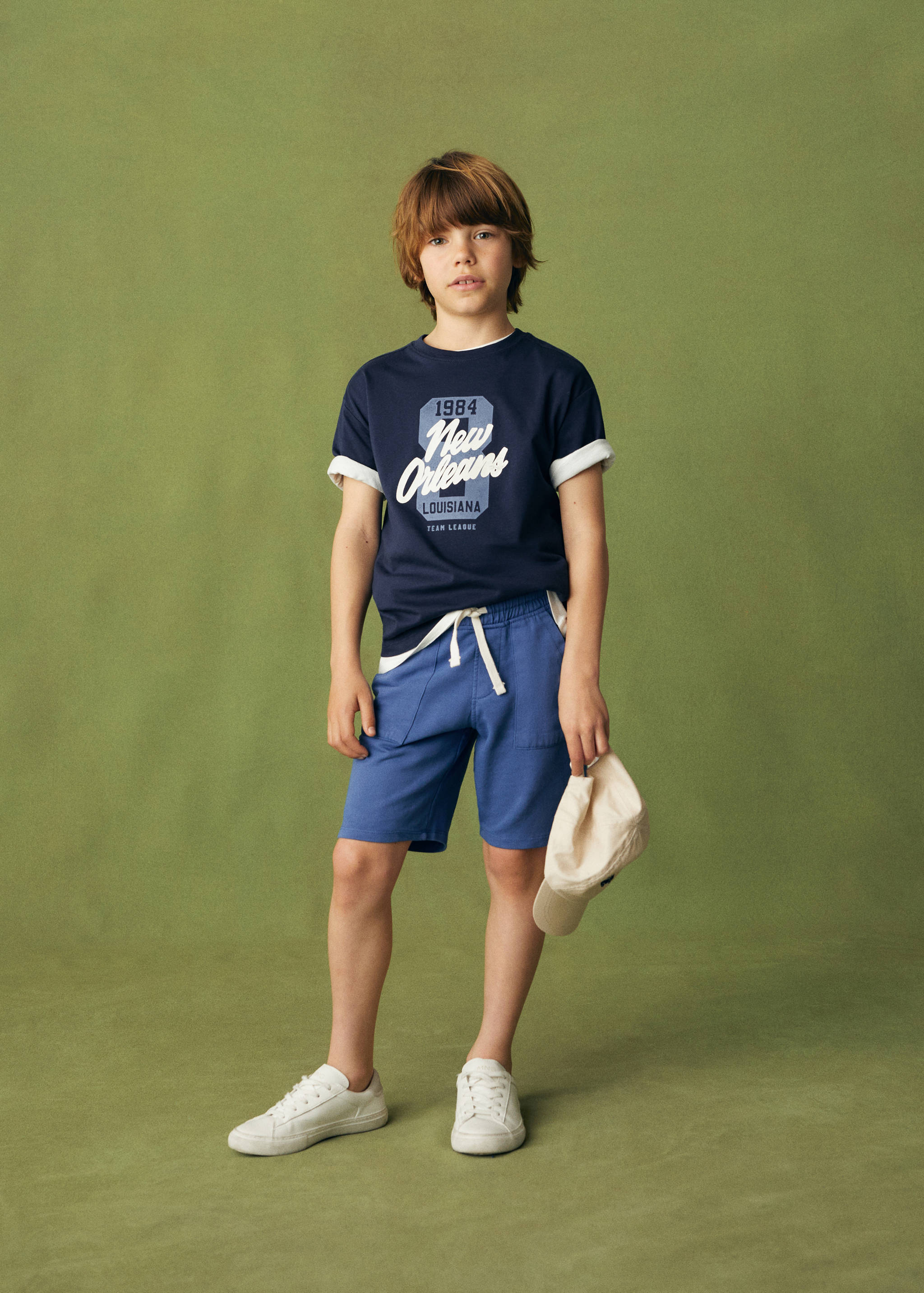 Baumwoll-Bermudashorts mit Stretchbund - Allgemeine Ansicht