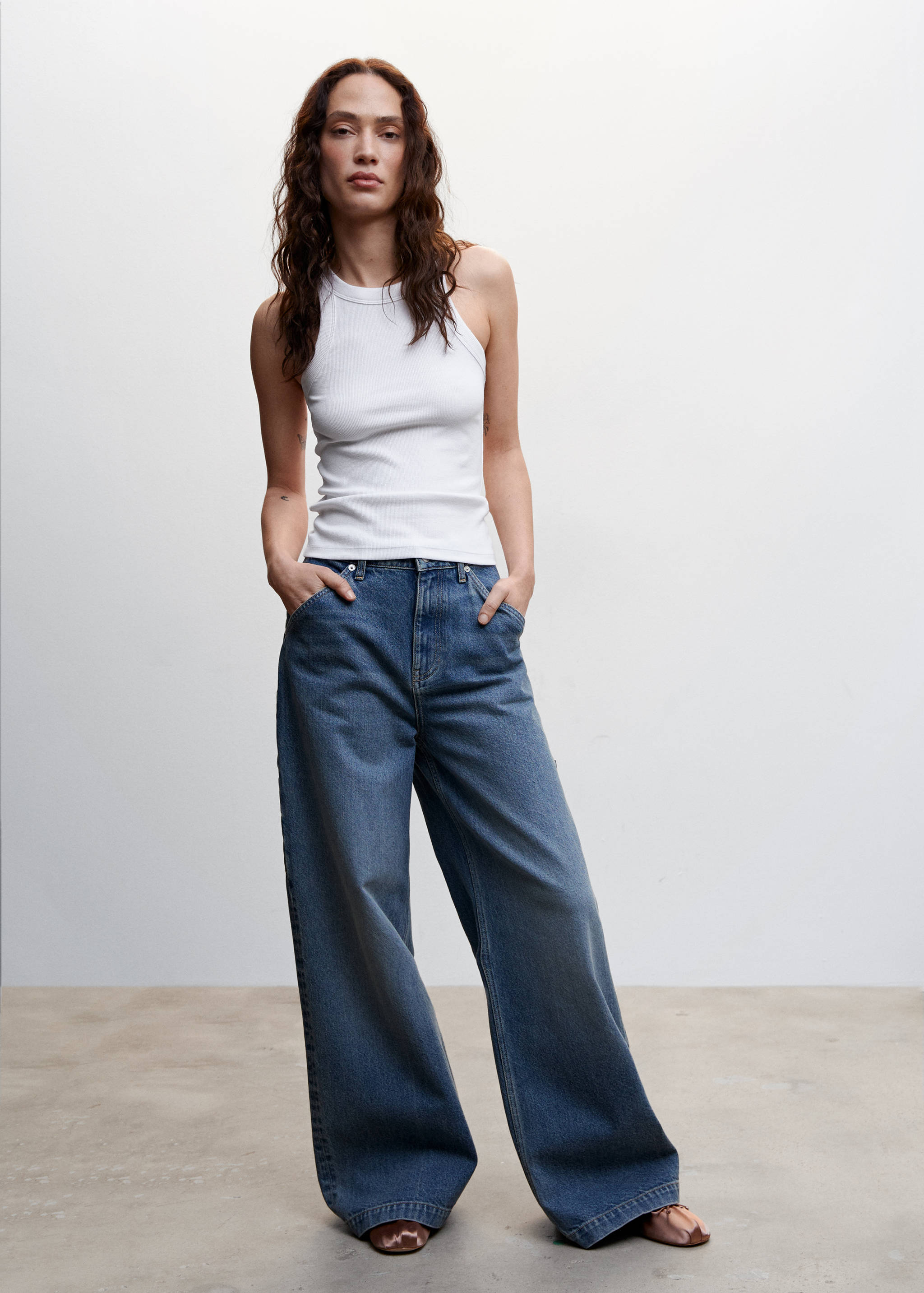 Top canalé algodón - Plano general