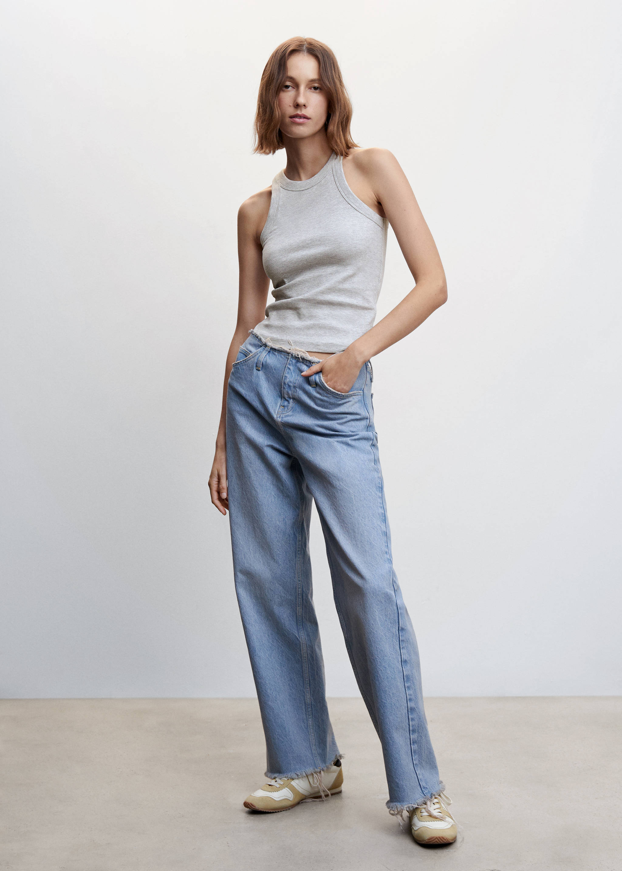 Top canalé algodón - Plano general